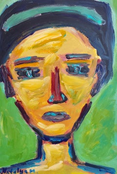 Ritratto di donna espressionista astratto contemporaneo "Luce interiore".