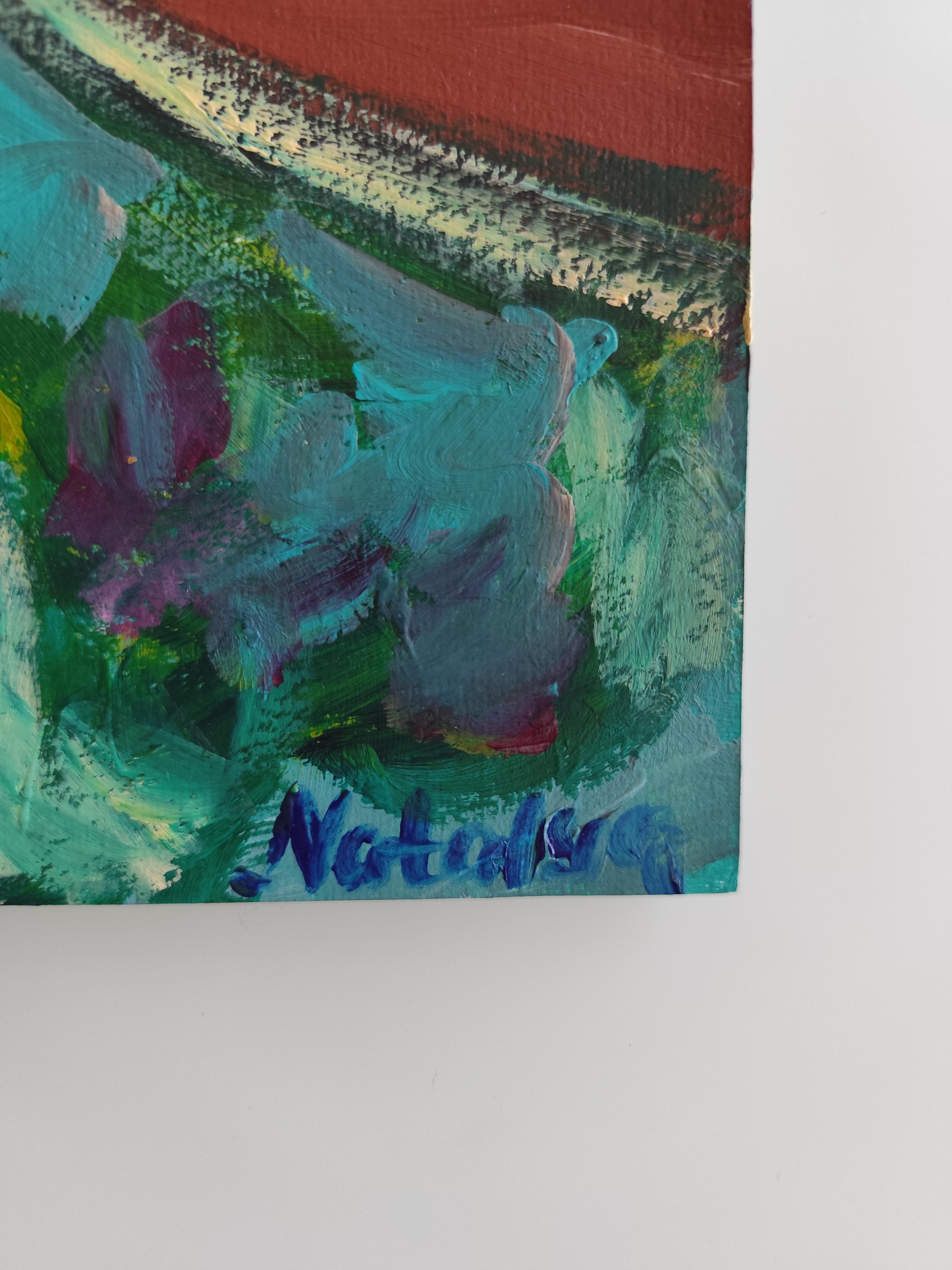 Retrato de mujer expresionista abstracto contemporáneo 