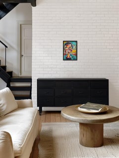 Retrato de mujer expresionista abstracto contemporáneo "Luz renacida"