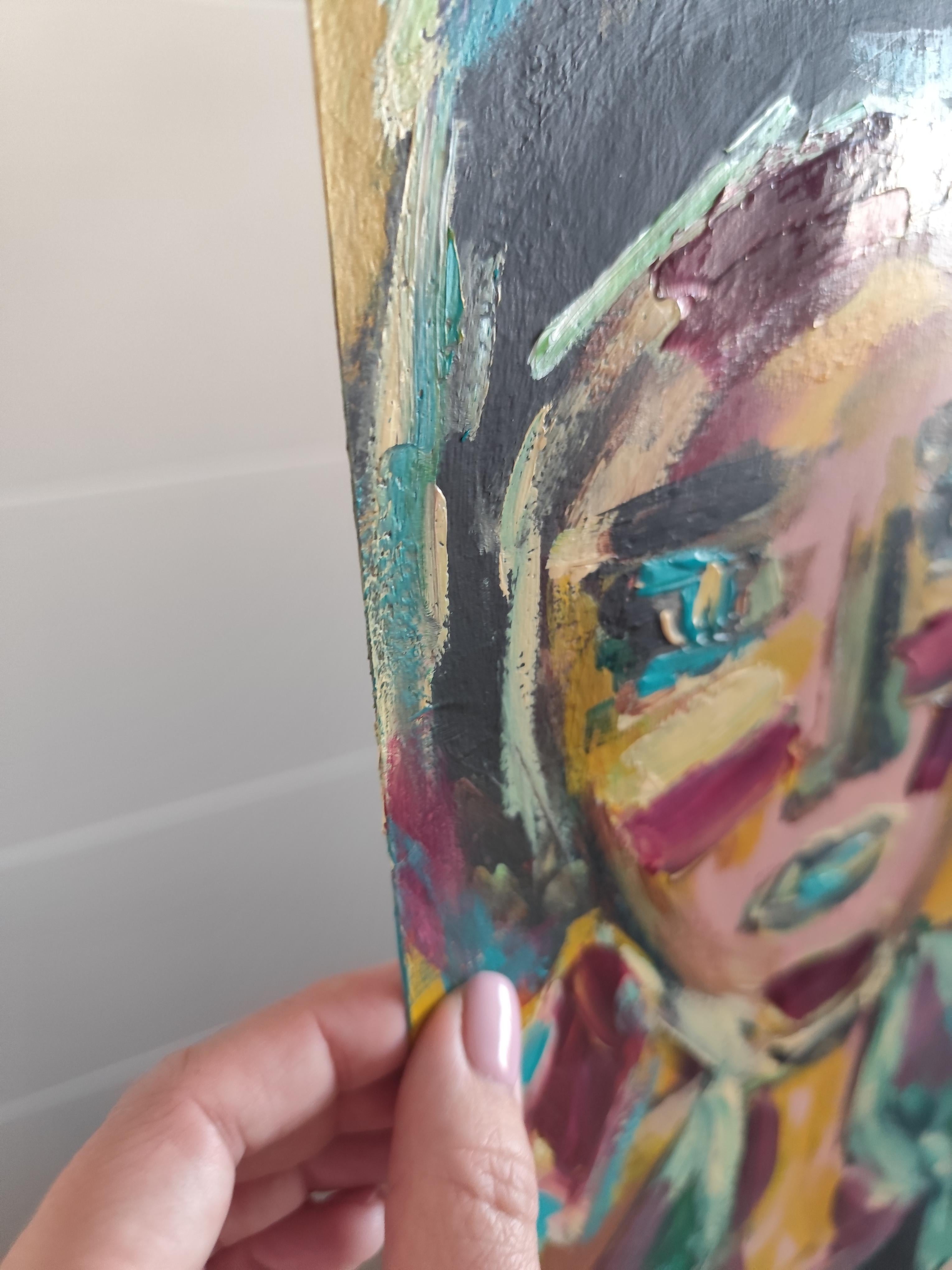 Retrato de mujer expresionista abstracto contemporáneo 