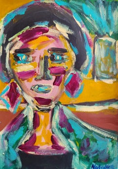 Zeitgenössisches abstraktes expressionistisches Frauenporträt "Light Reborn"