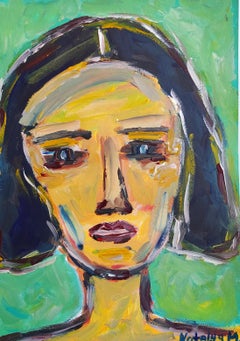 Mougenot Natalya - Portrait de femme contemporain expressionniste abstrait "Resilient Soul" (âme résiliente) Portrait de femme contemporain expressionniste abstrait "Resilient Soul" (âme résiliente)