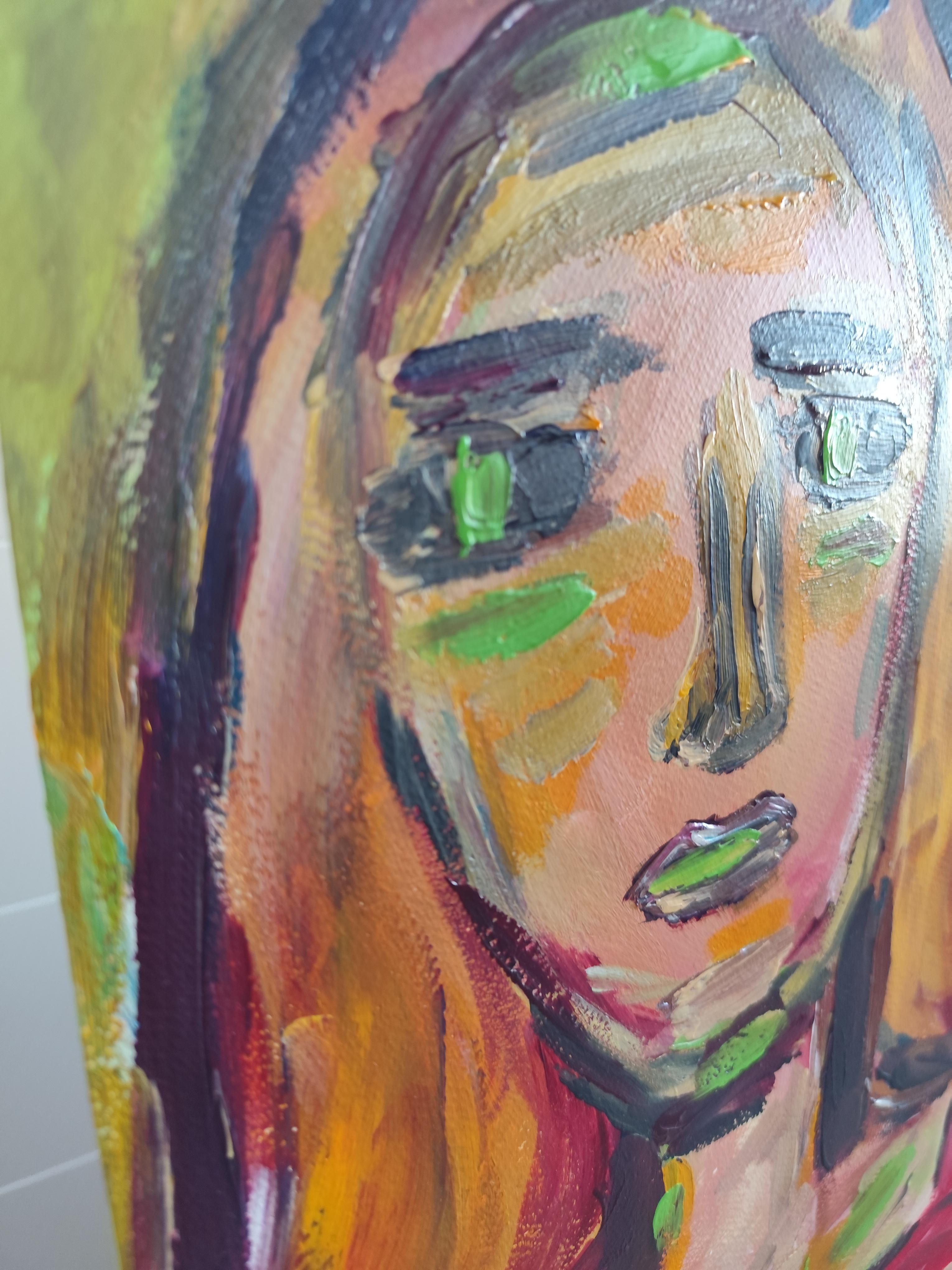 Zeitgenössisches abstraktes expressionistisches Frauenporträt 