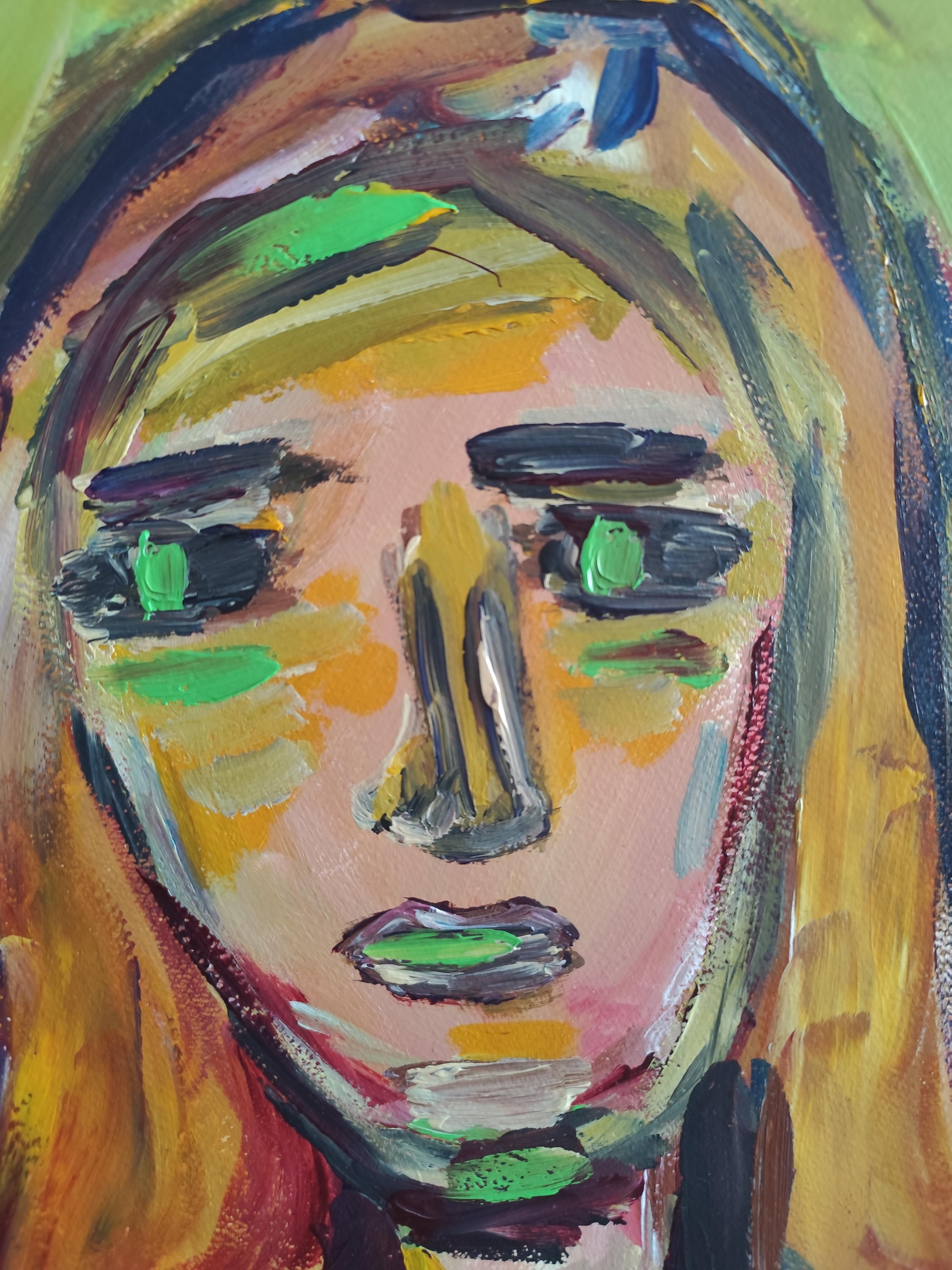 Zeitgenössisches abstraktes expressionistisches Frauenporträt 