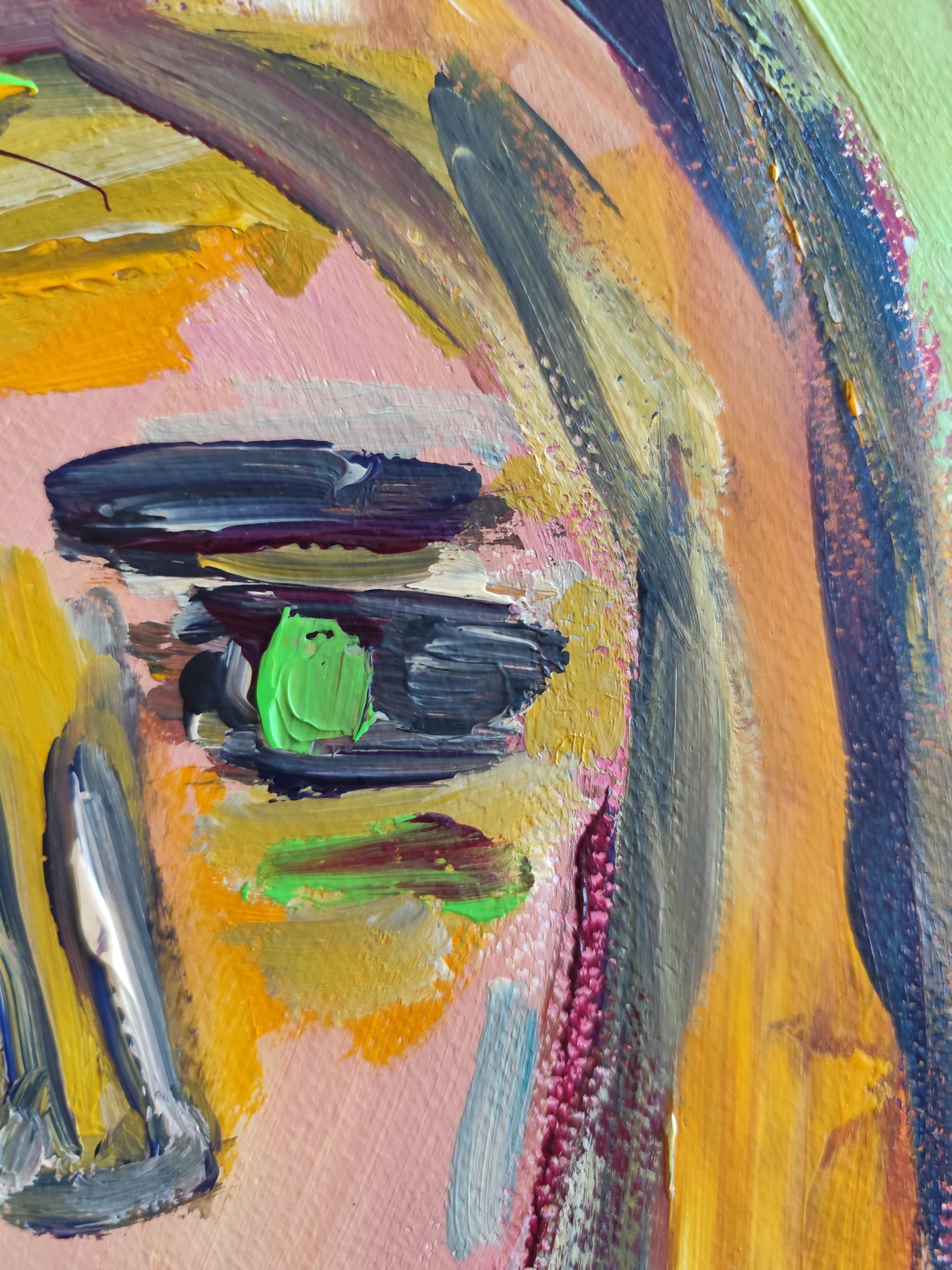 Zeitgenössisches abstraktes expressionistisches Frauenporträt 