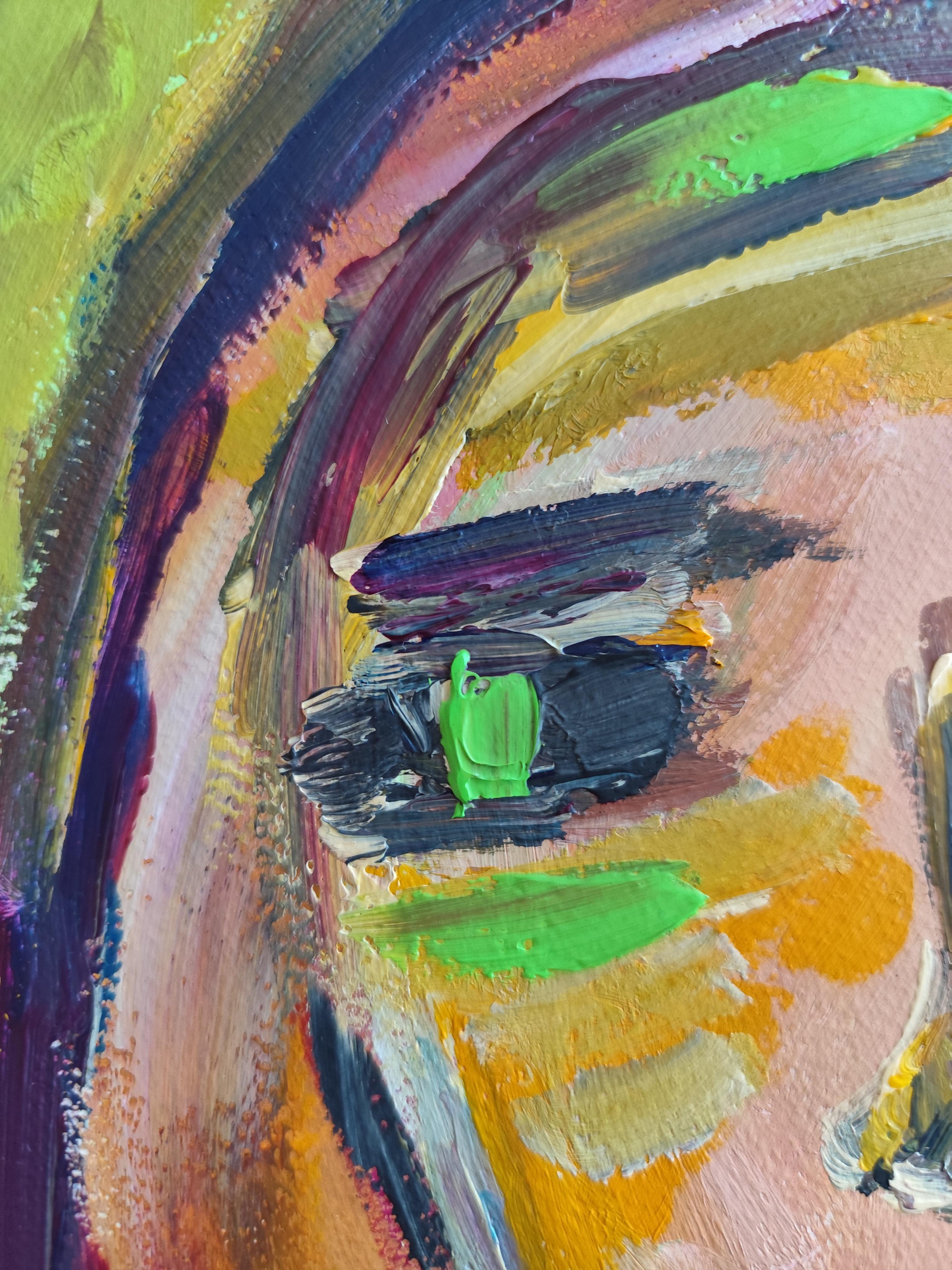 Zeitgenössisches abstraktes expressionistisches Frauenporträt 