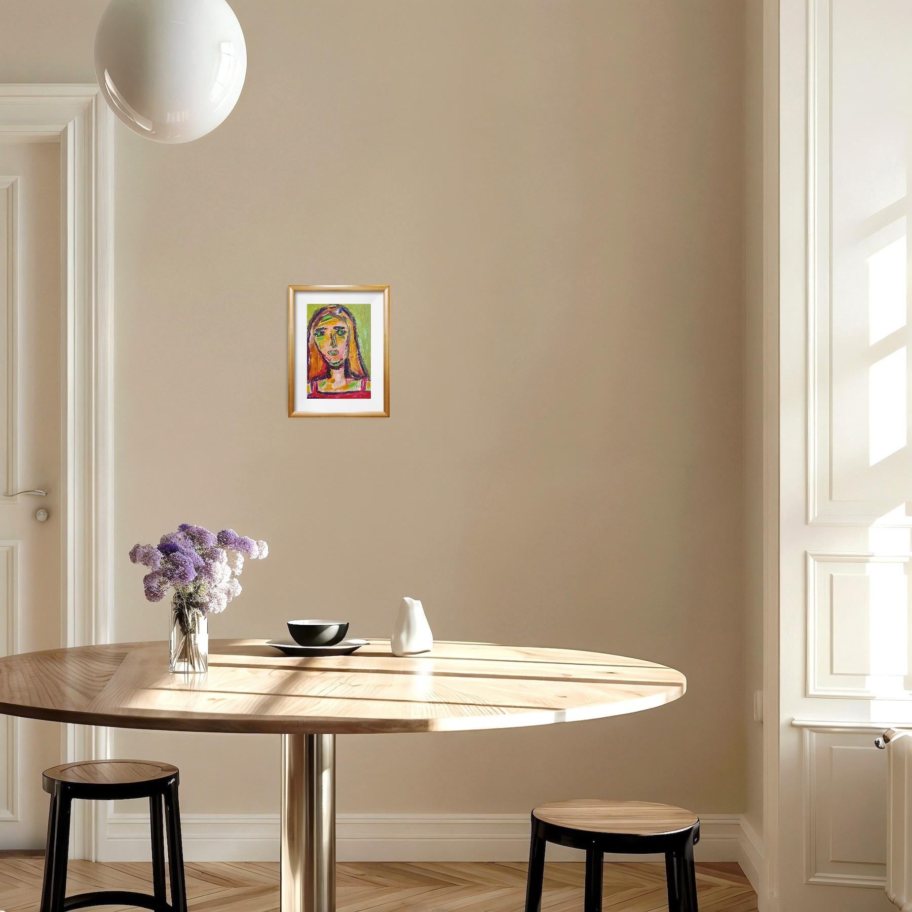 Zeitgenössisches abstraktes expressionistisches Frauenporträt 