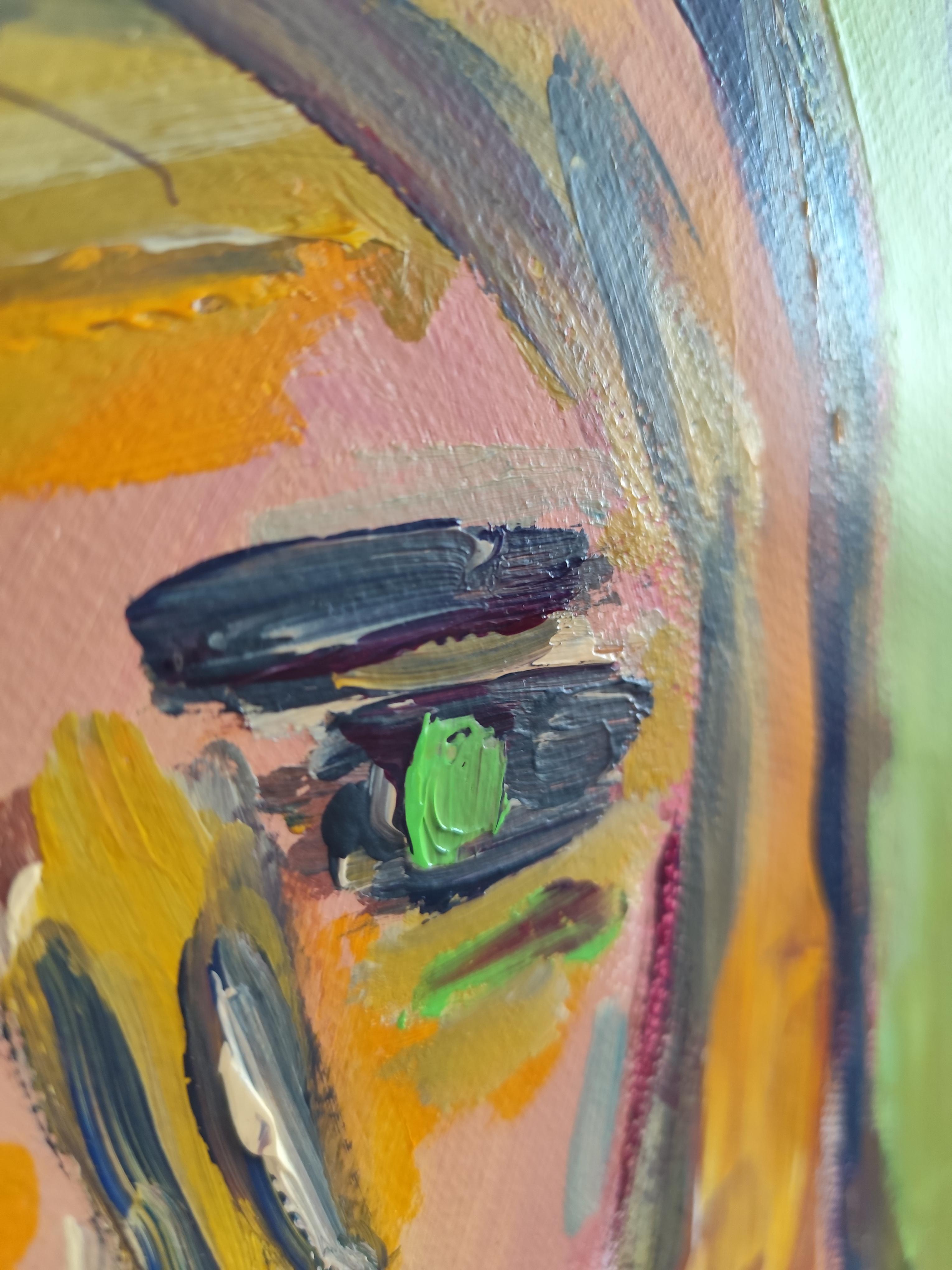 Zeitgenössisches abstraktes expressionistisches Frauenporträt 