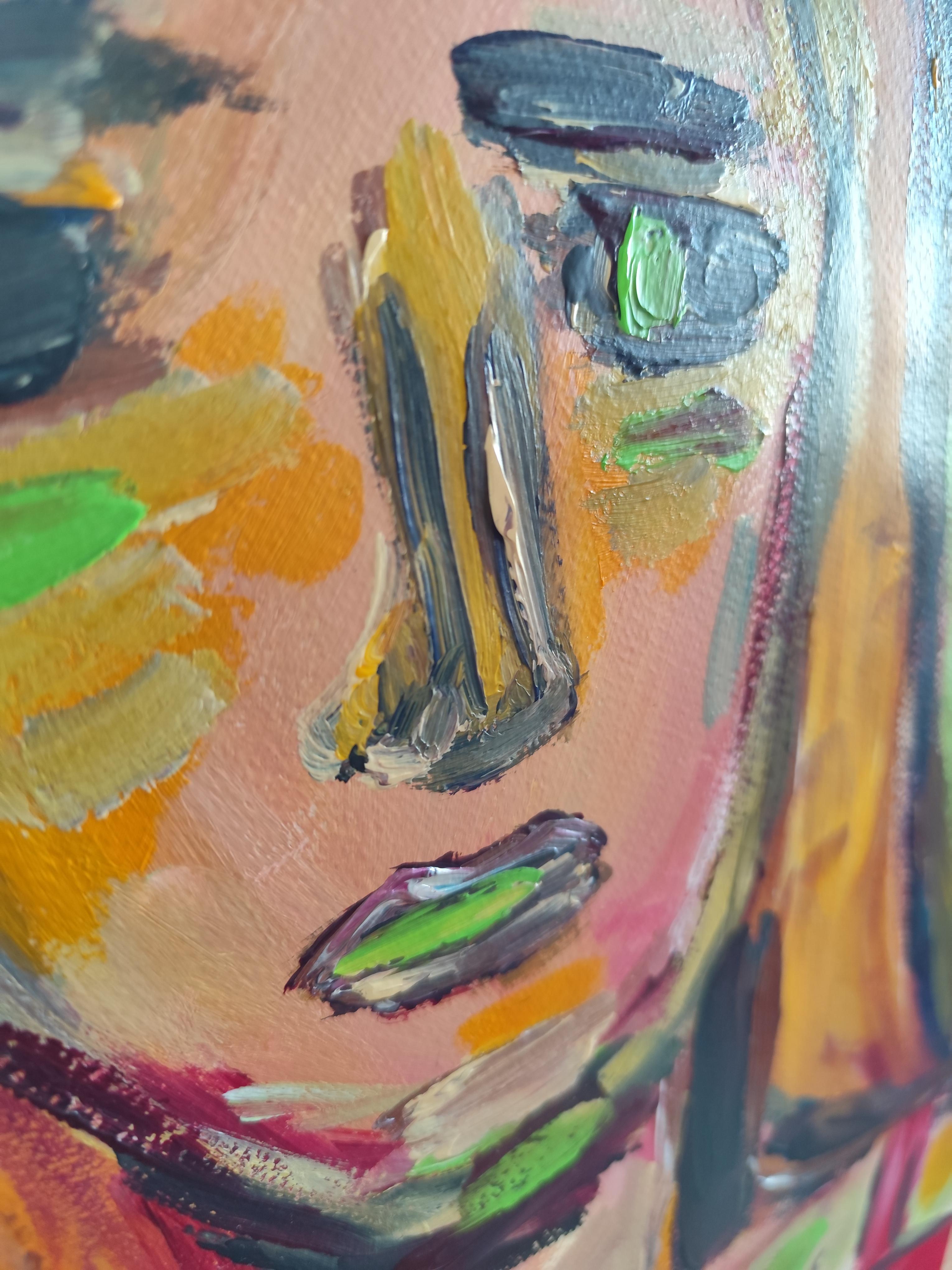 Zeitgenössisches abstraktes expressionistisches Frauenporträt 