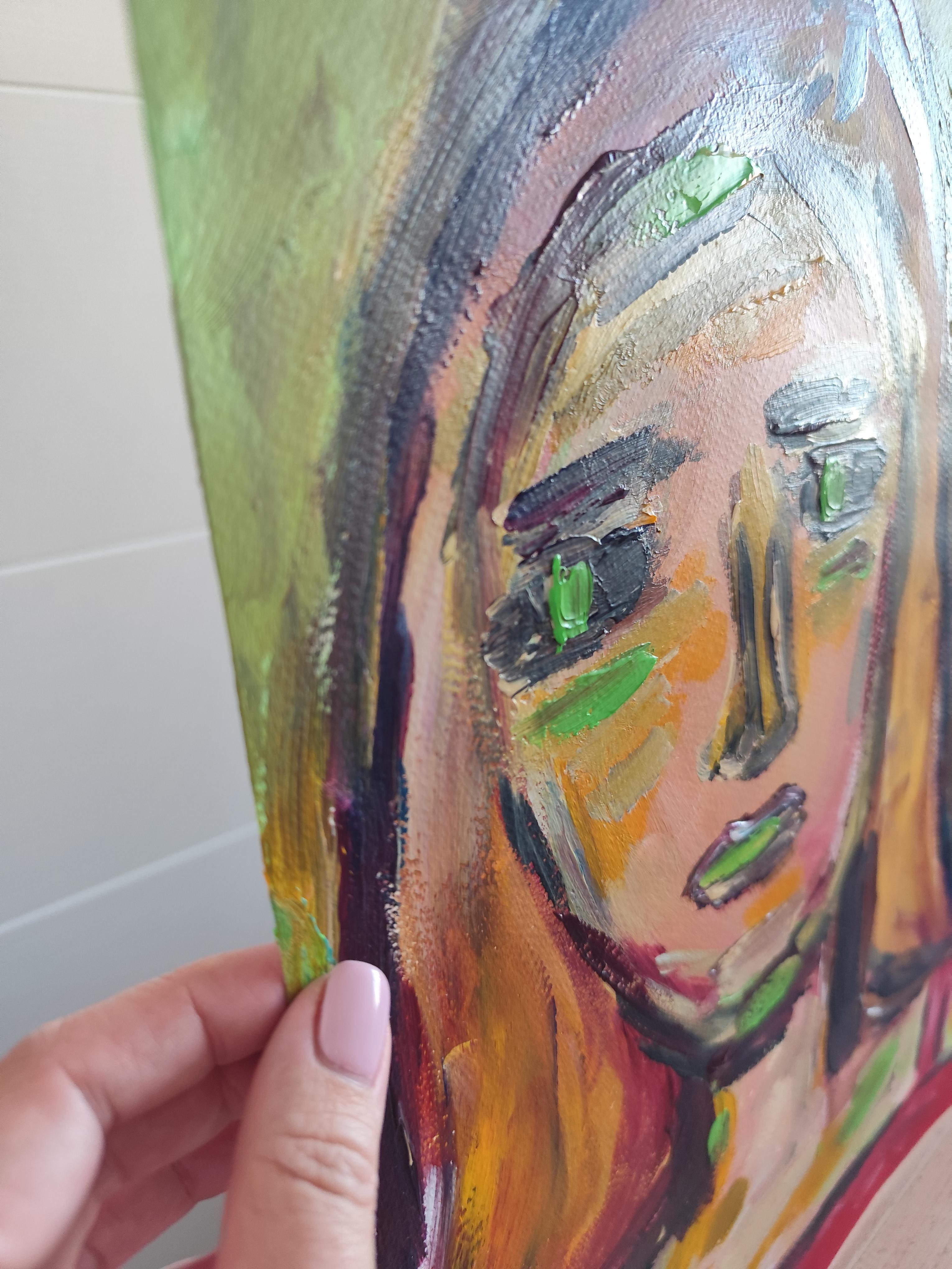 Zeitgenössisches abstraktes expressionistisches Frauenporträt 