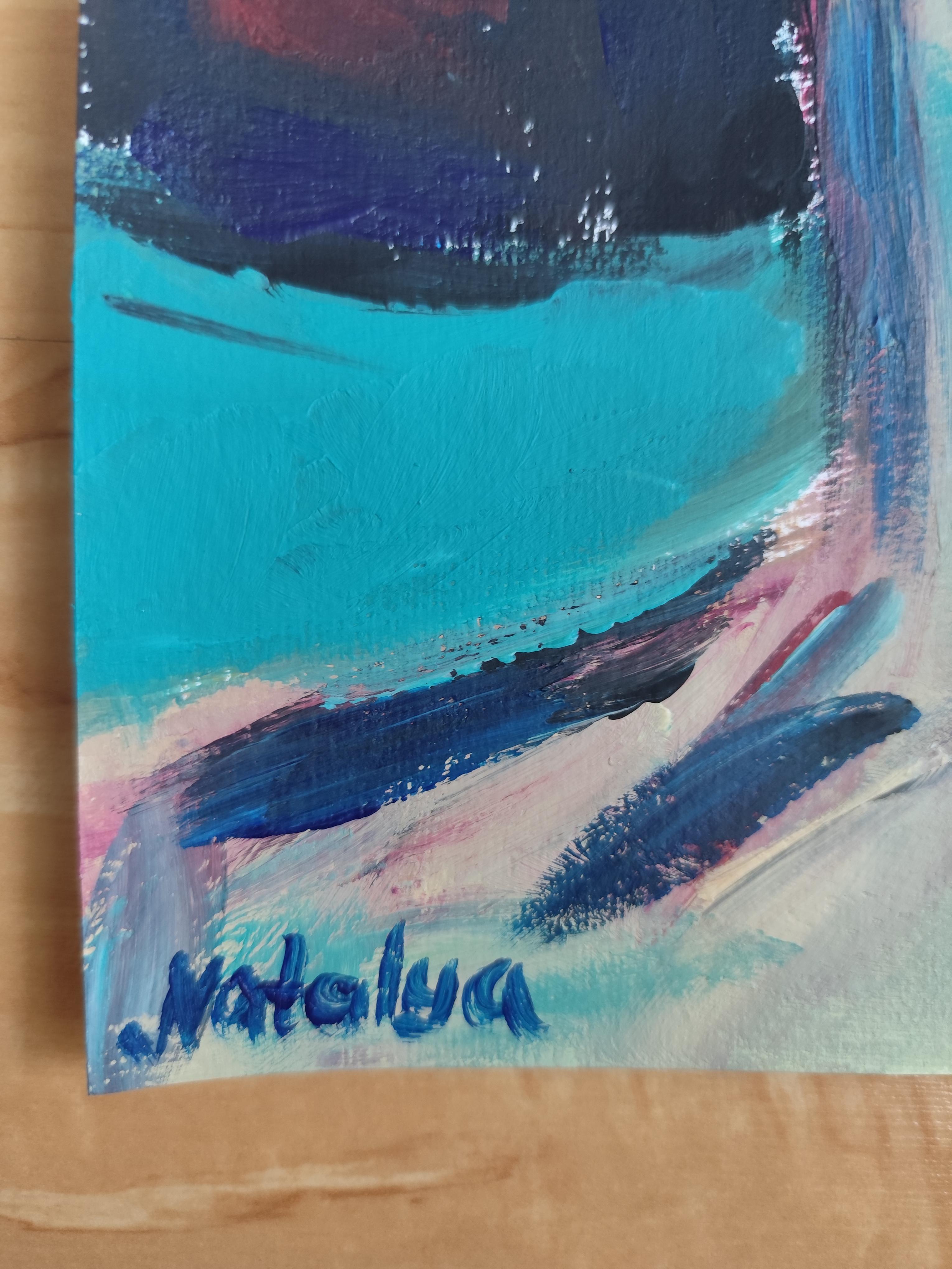 Zeitgenössisches abstraktes expressionistisches Frauenporträt Papier 