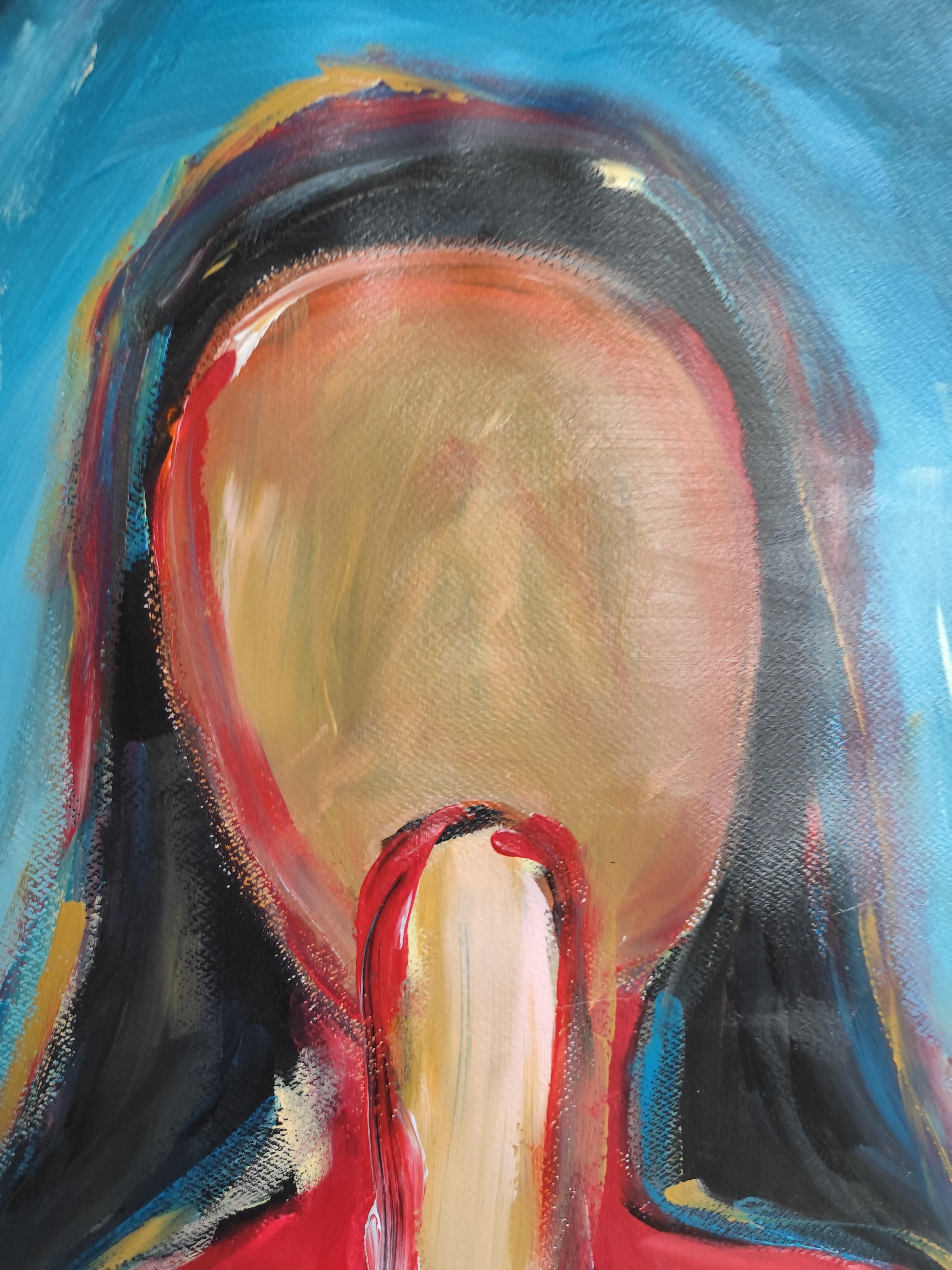 Retrato de mujer expresionista abstracto contemporáneo  ponencia 