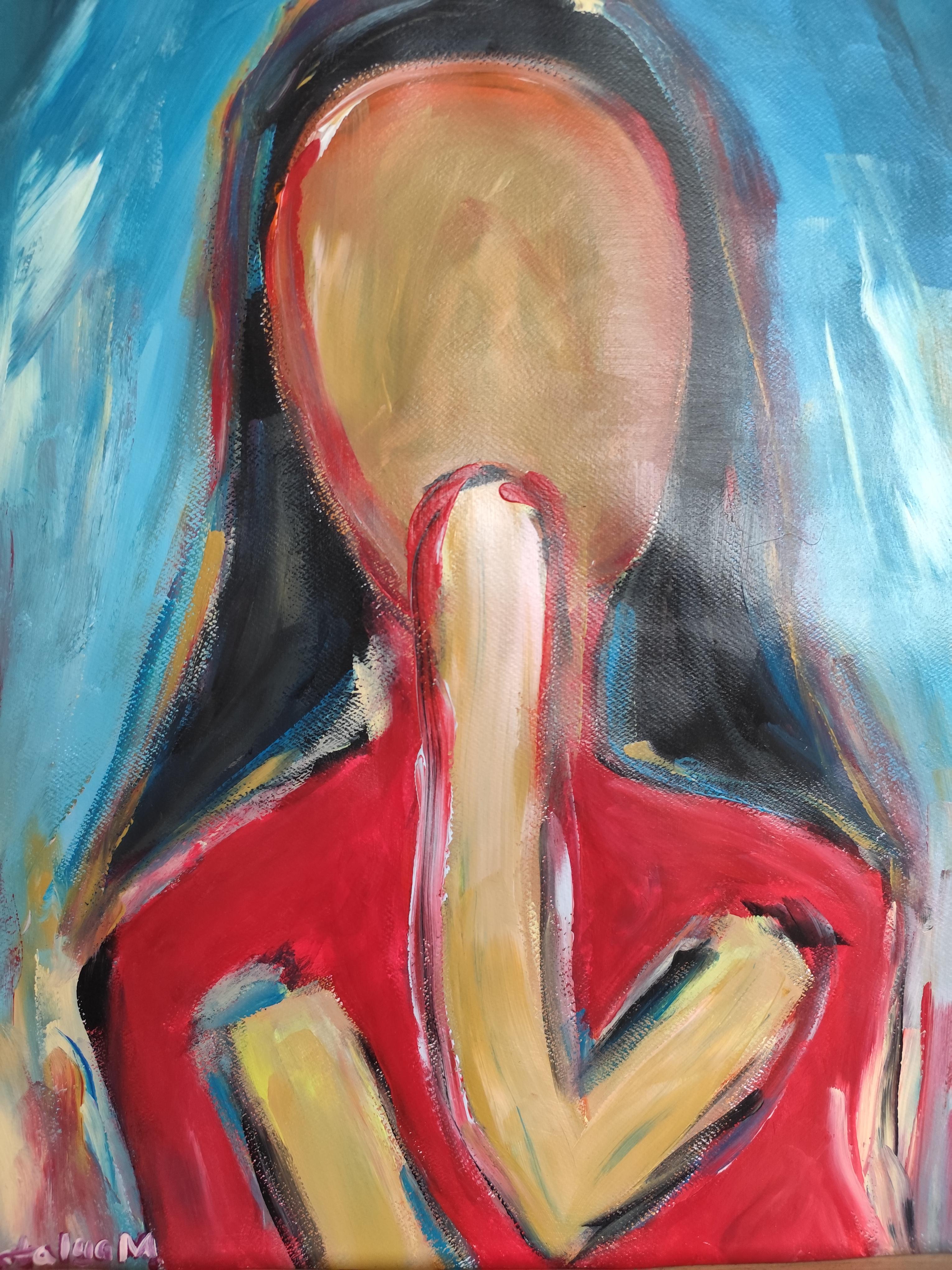 Retrato de mujer expresionista abstracto contemporáneo  ponencia 