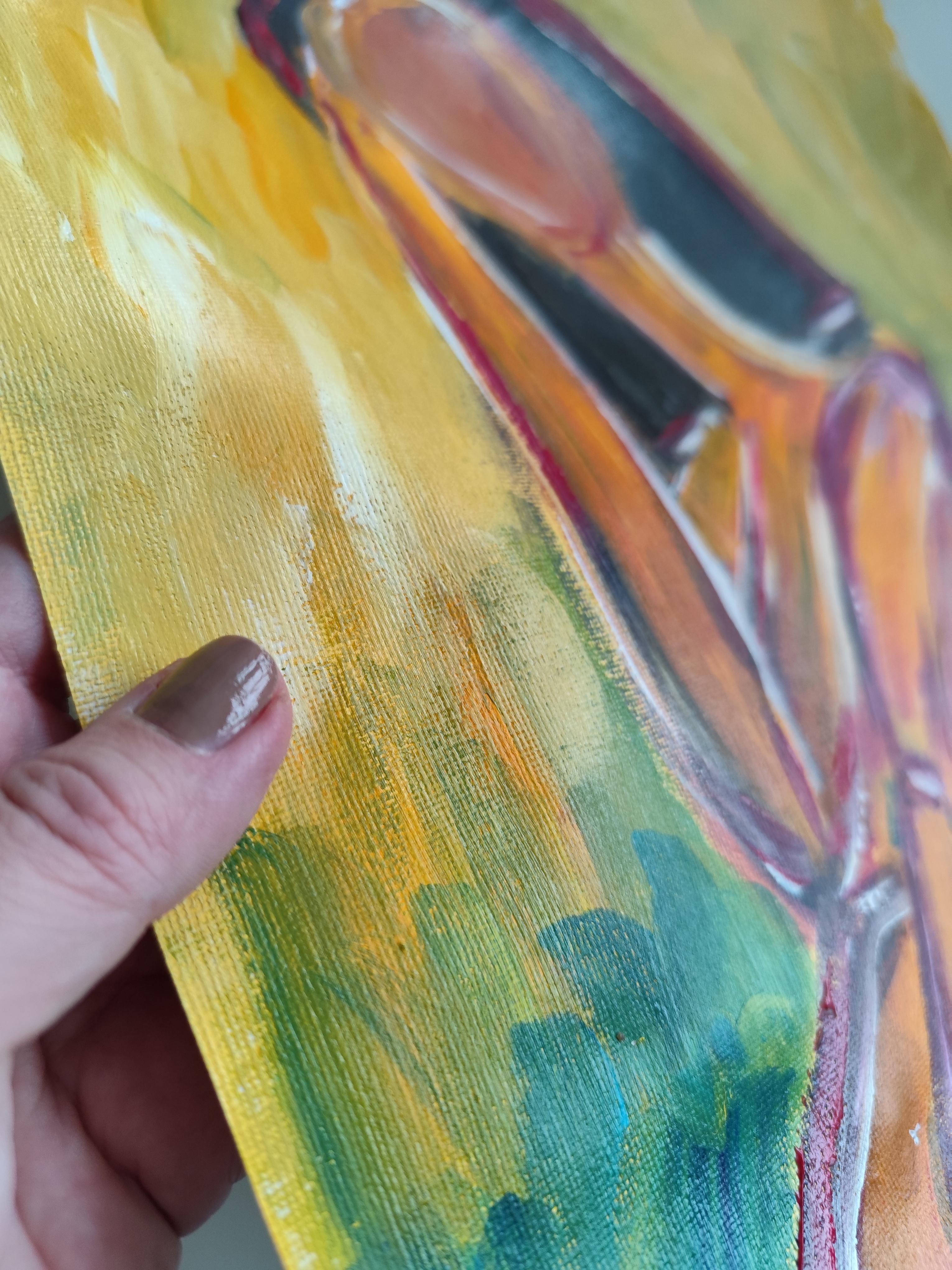 Contemporary abstract  expressionist woman's portrait 