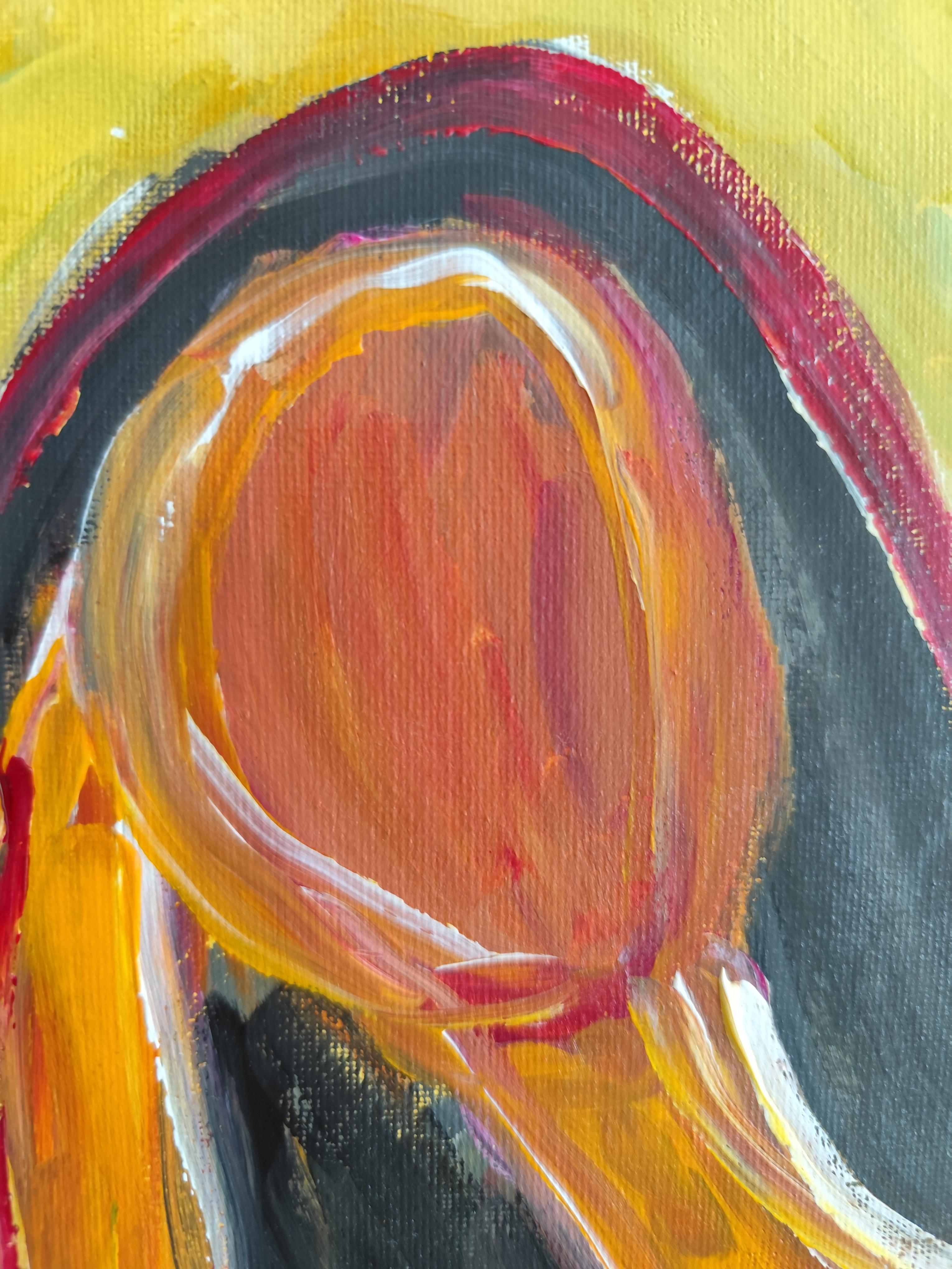 Contemporary abstract  expressionist woman's portrait 
