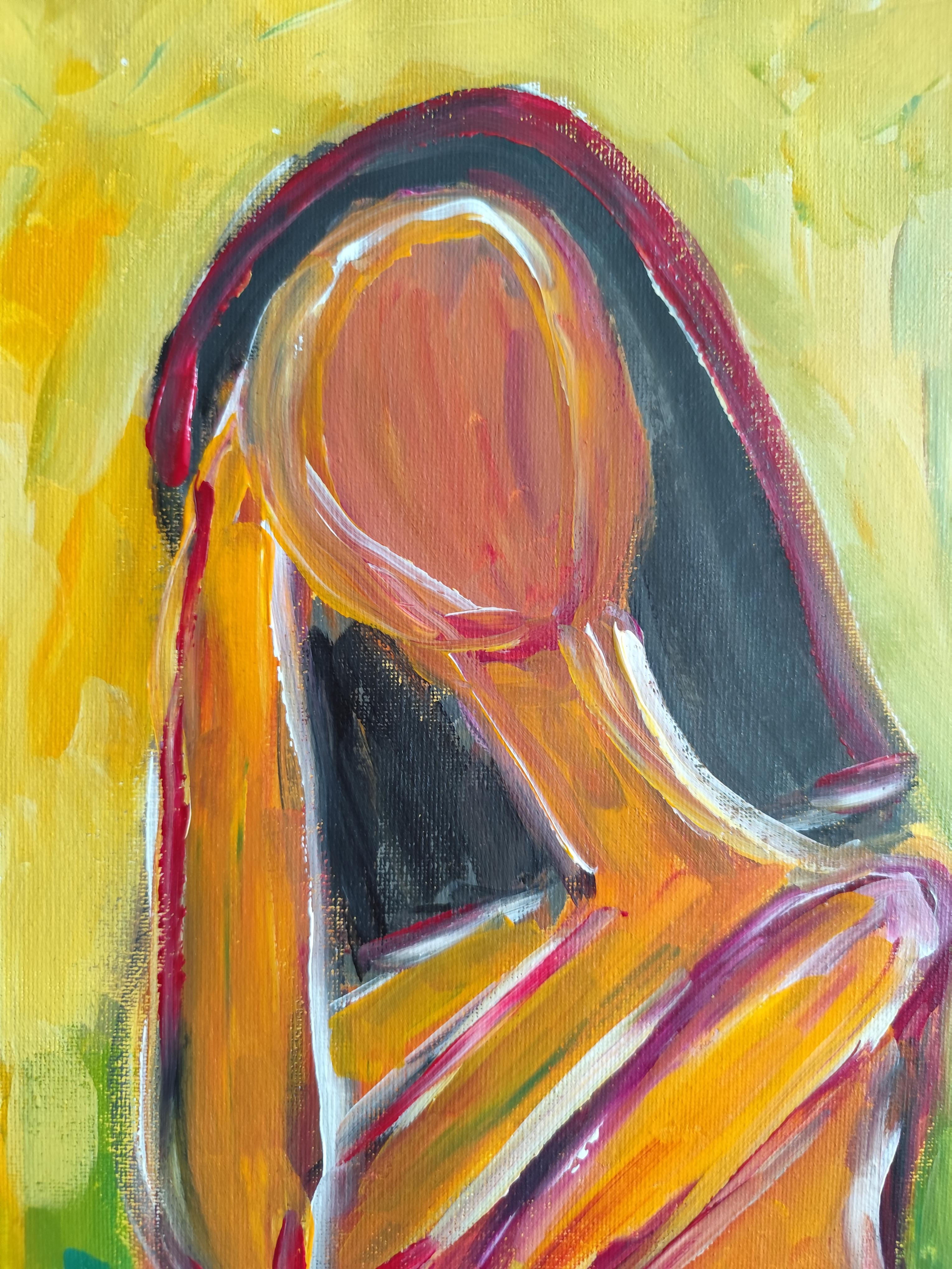 Contemporary abstract  expressionist woman's portrait 