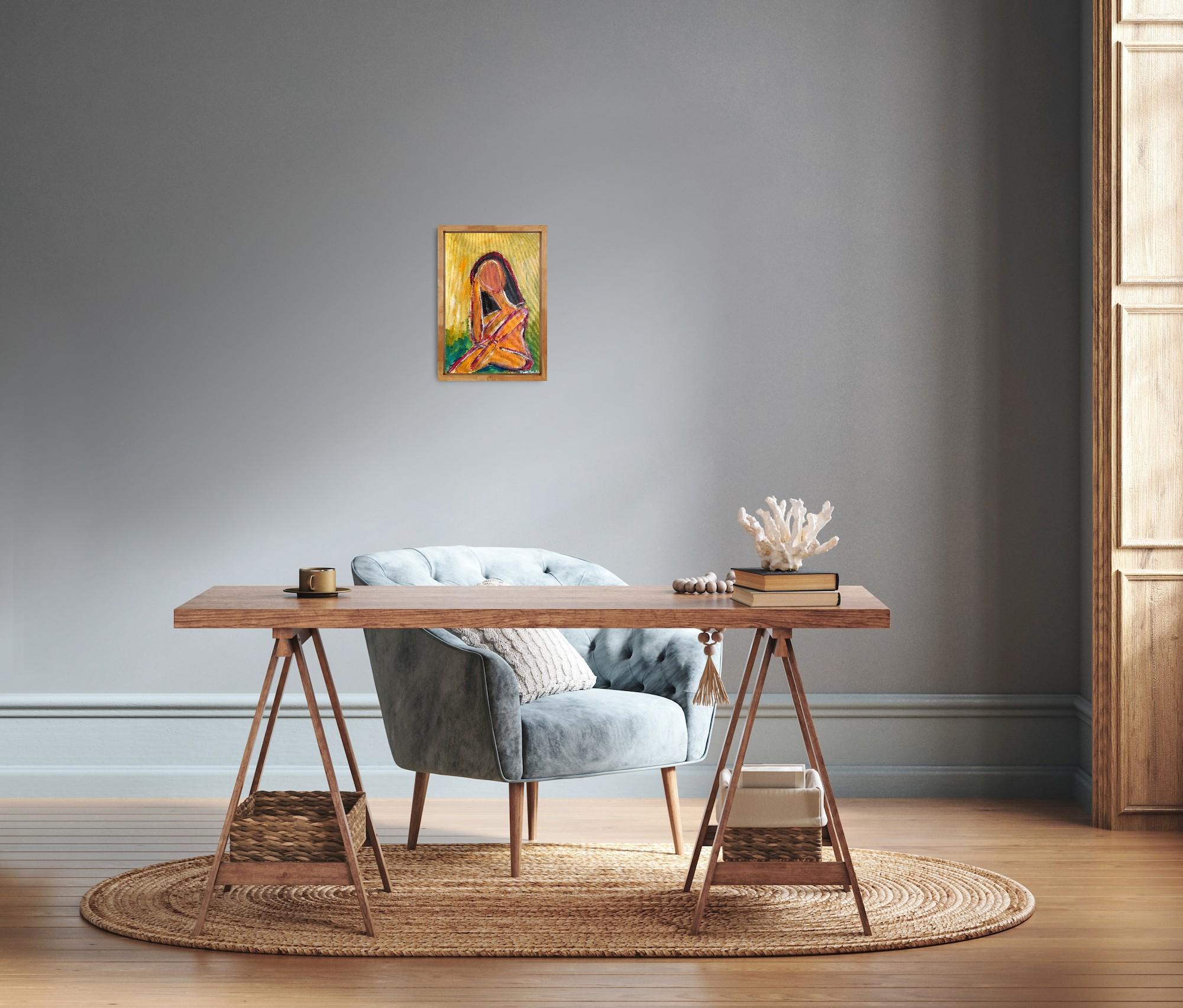 Contemporary abstract  expressionist woman's portrait 