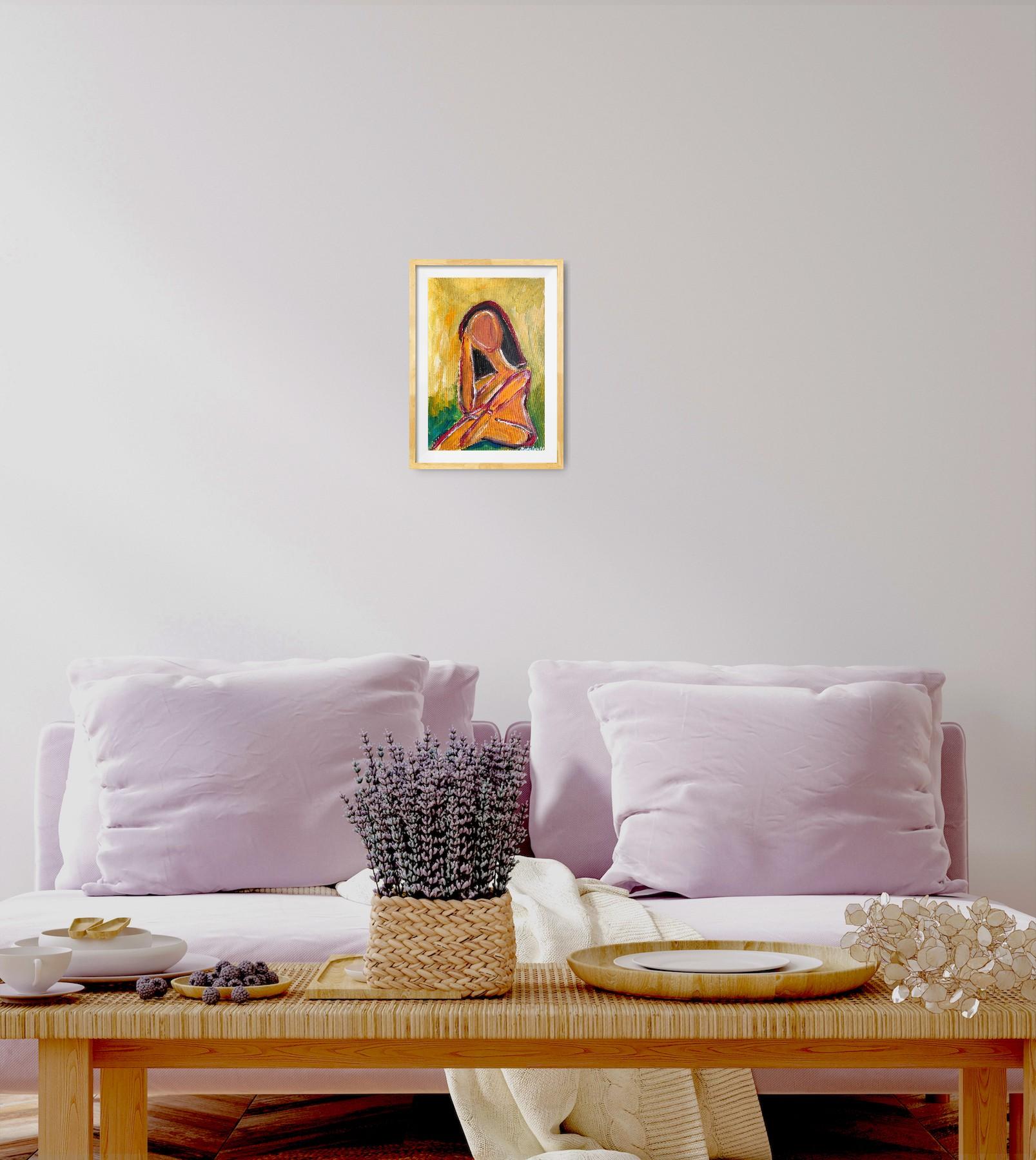 Contemporary abstract  expressionist woman's portrait 