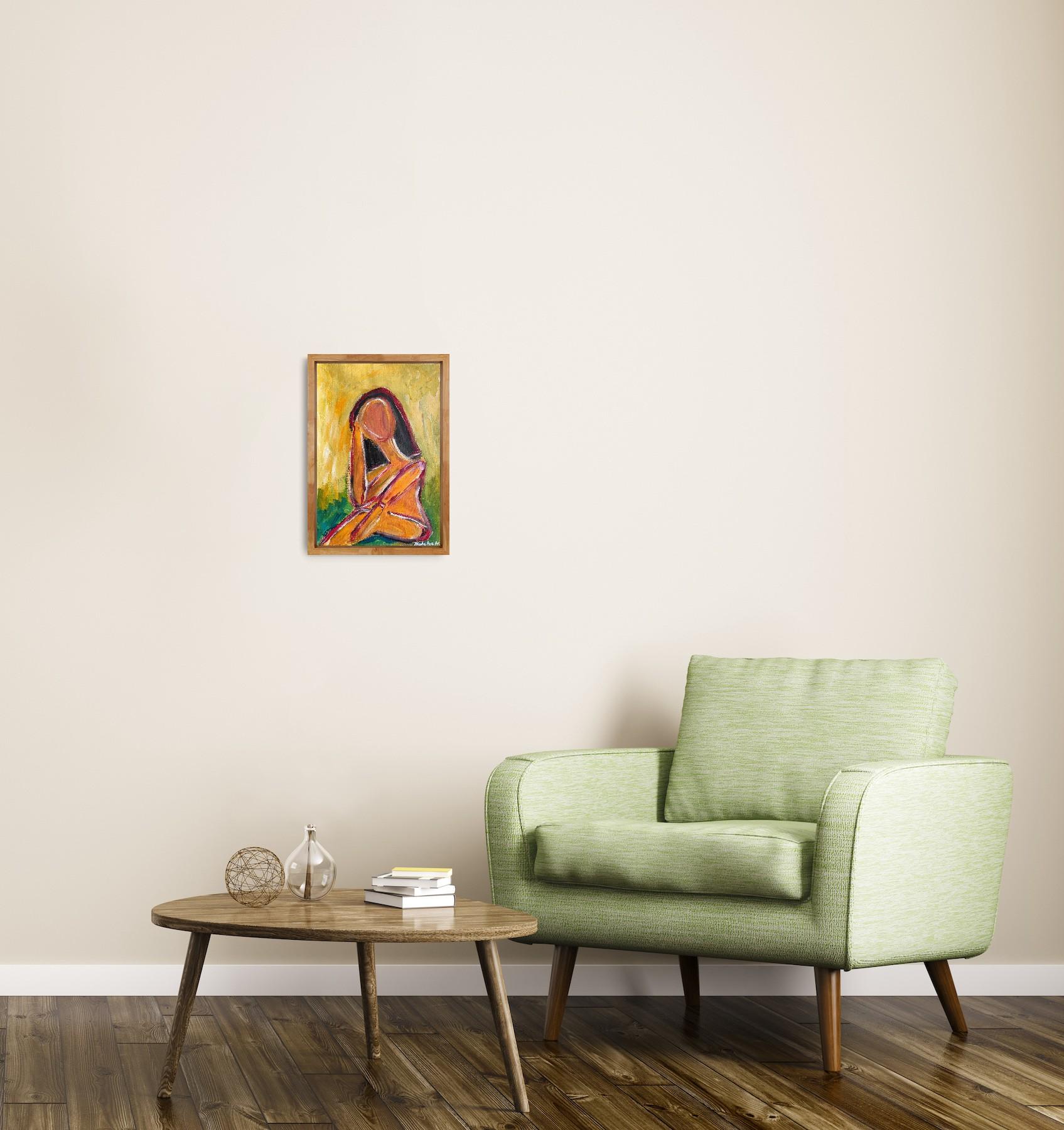 Contemporary abstract  expressionist woman's portrait 