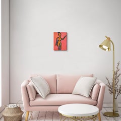 Contemporary abstract expressionist woman's portrait "Reaching for light"