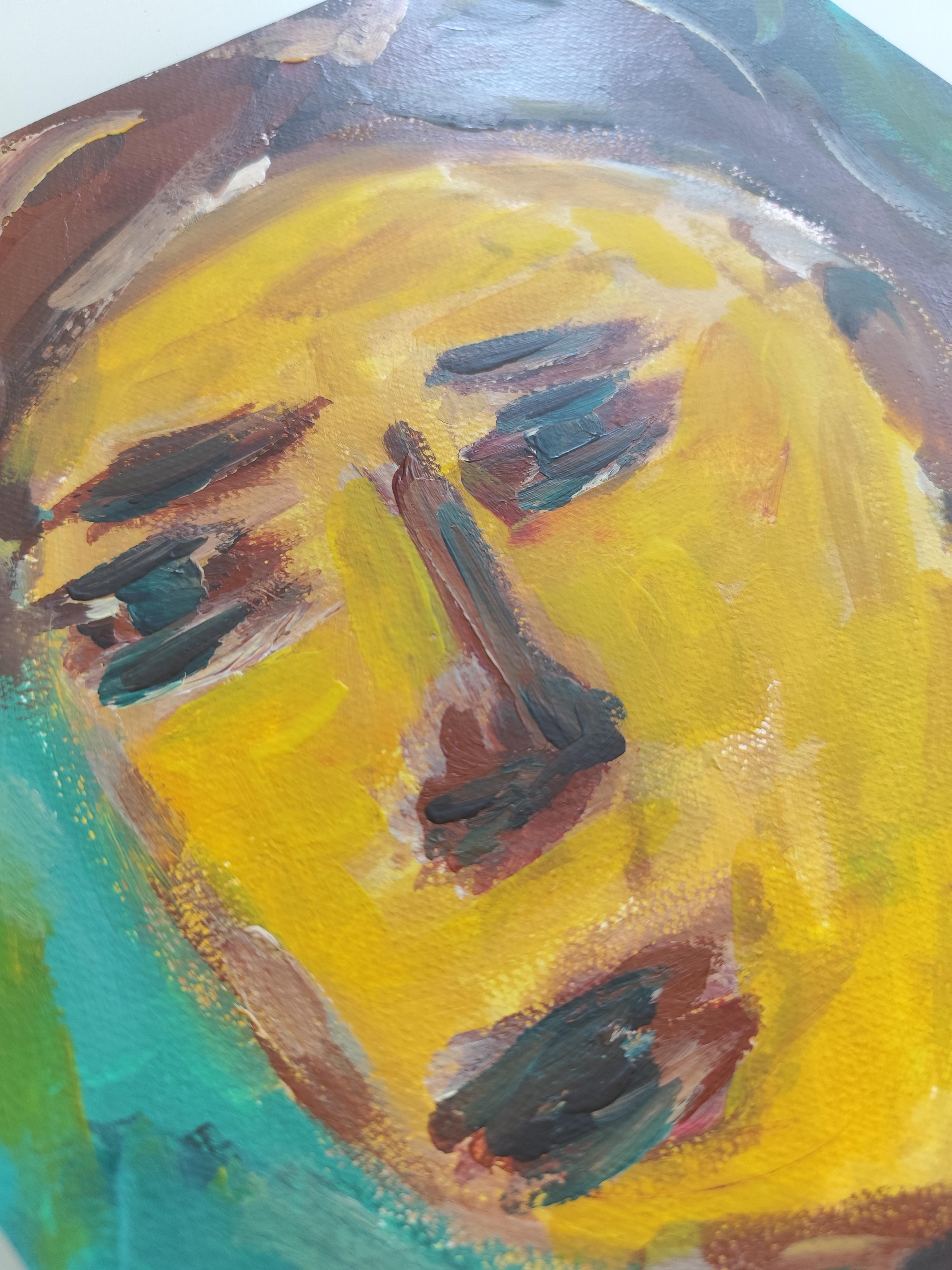 Zeitgenössisches abstraktes expressionistisches Frauenporträt 