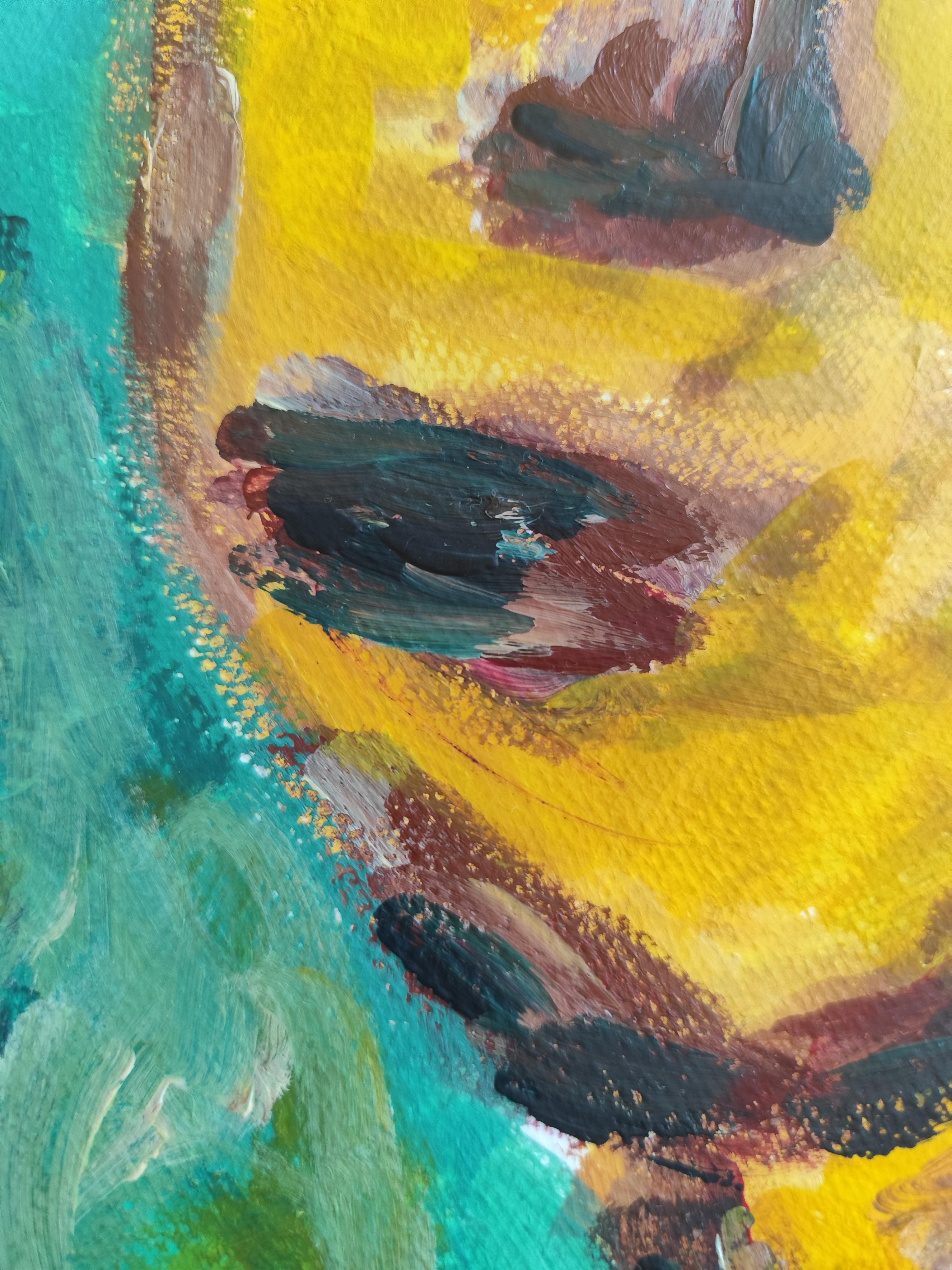 Zeitgenössisches abstraktes expressionistisches Frauenporträt 