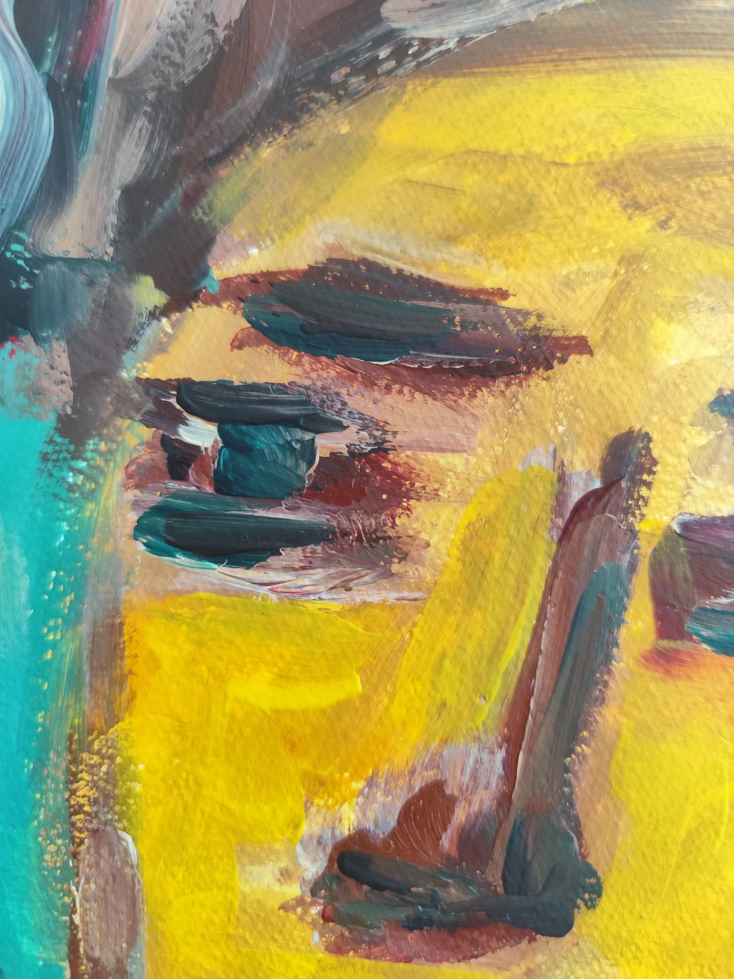 Zeitgenössisches abstraktes expressionistisches Frauenporträt 