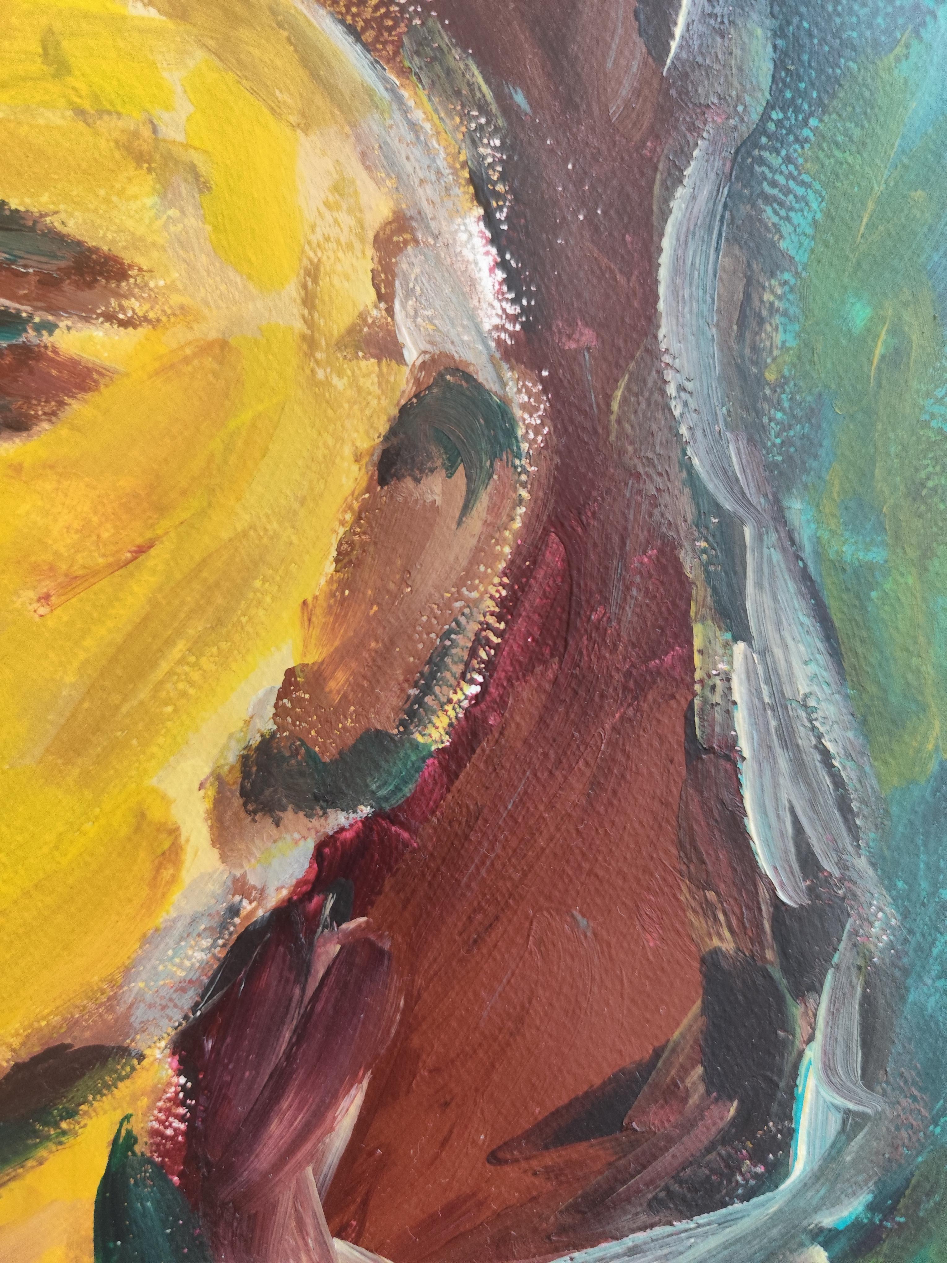 Zeitgenössisches abstraktes expressionistisches Frauenporträt 