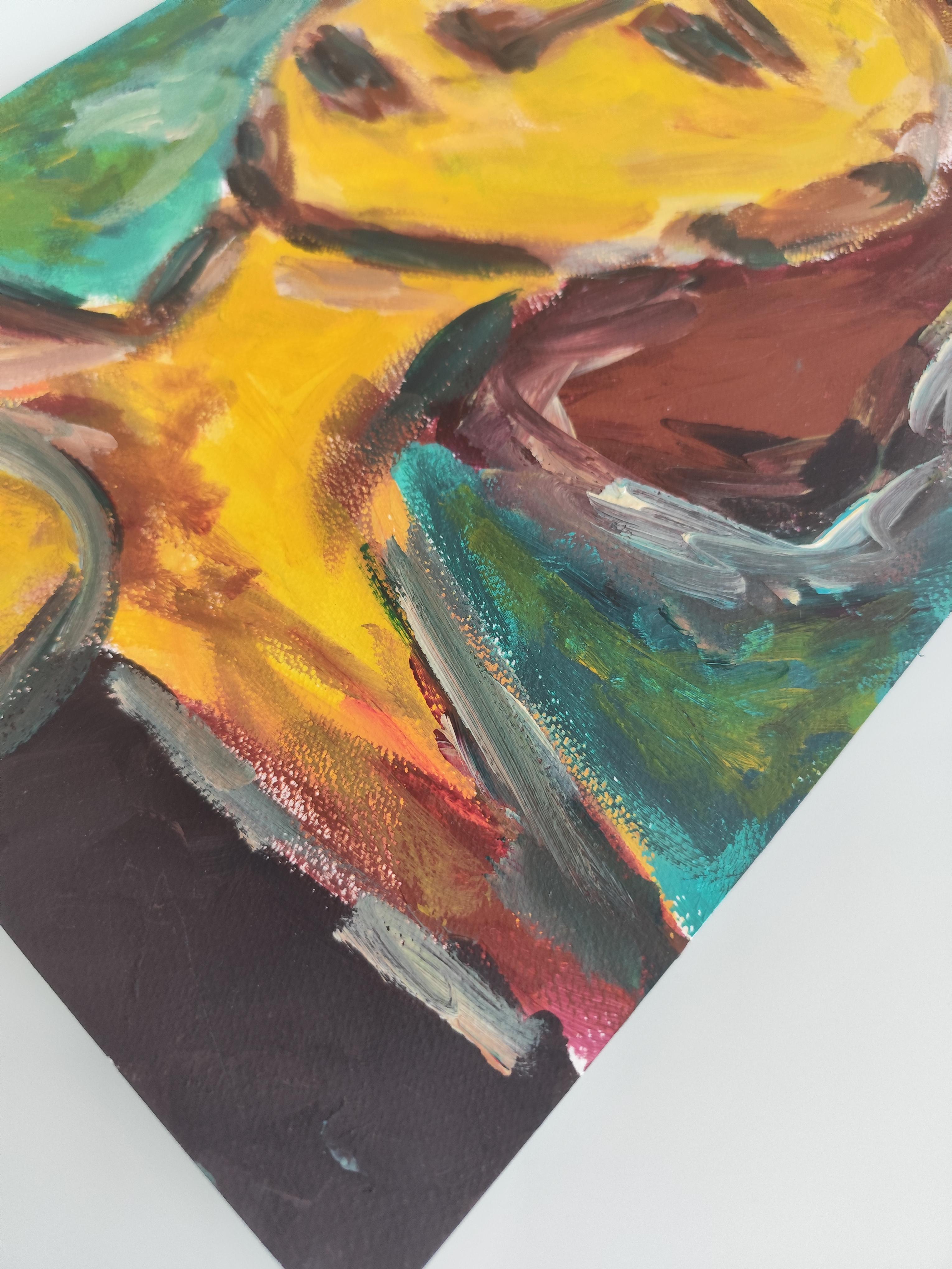 Zeitgenössisches abstraktes expressionistisches Frauenporträt 