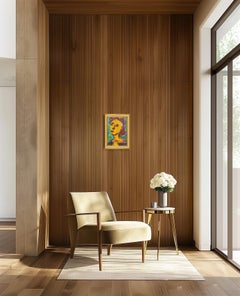 Ritratto di donna espressionista astratto contemporaneo "Colei che vede il domani".