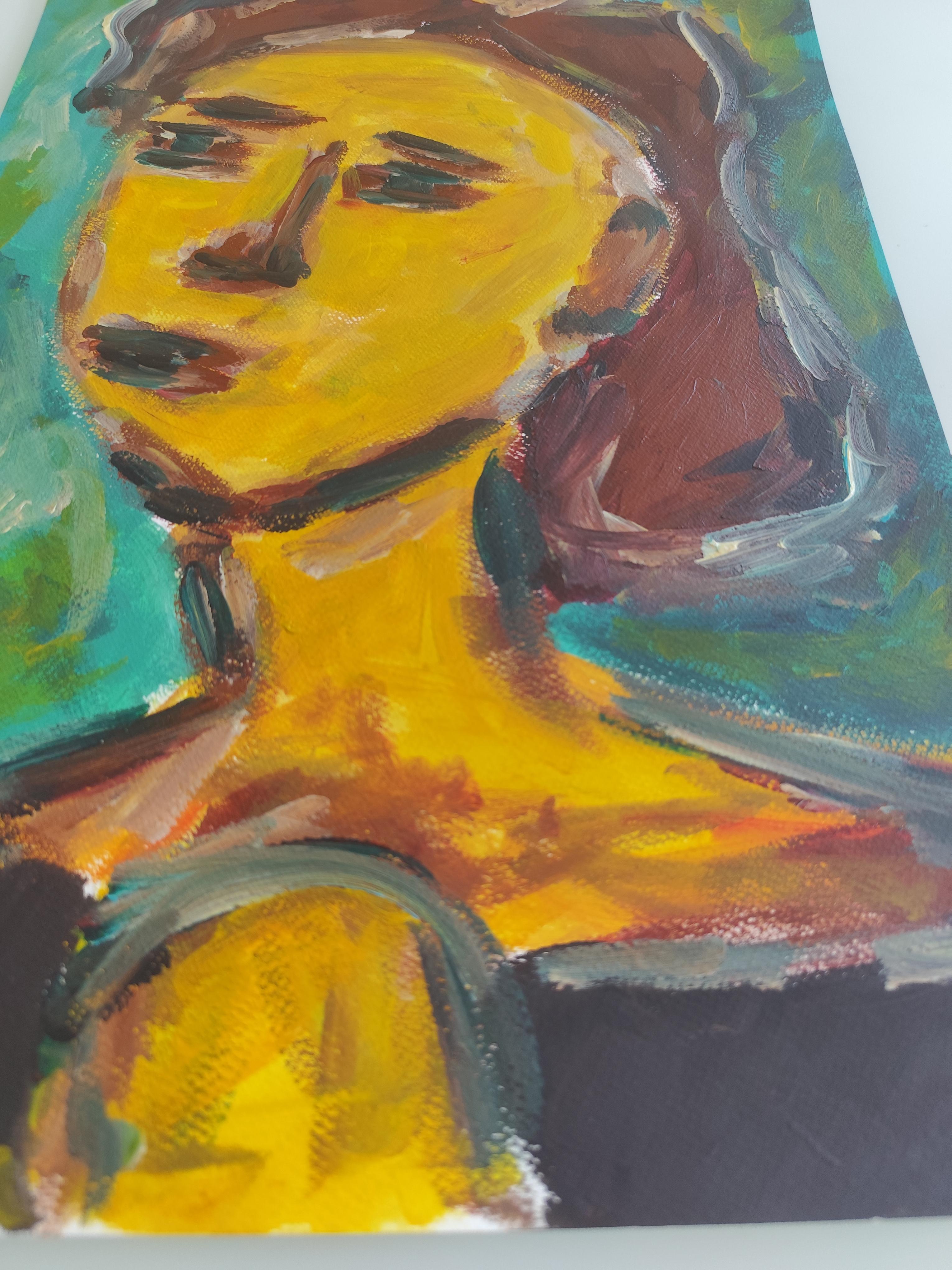 Zeitgenössisches abstraktes expressionistisches Frauenporträt 
