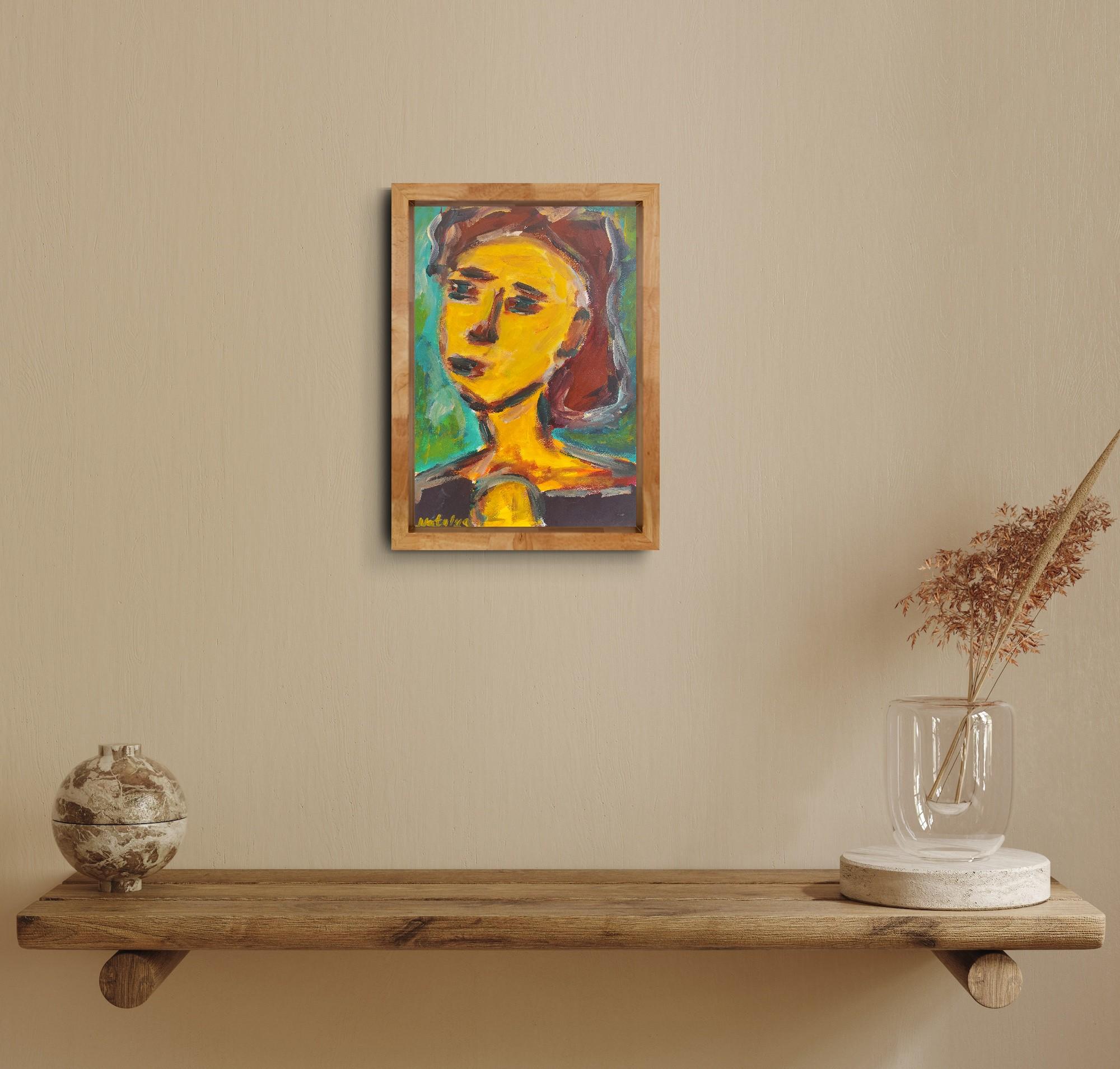 Zeitgenössisches abstraktes expressionistisches Frauenporträt 