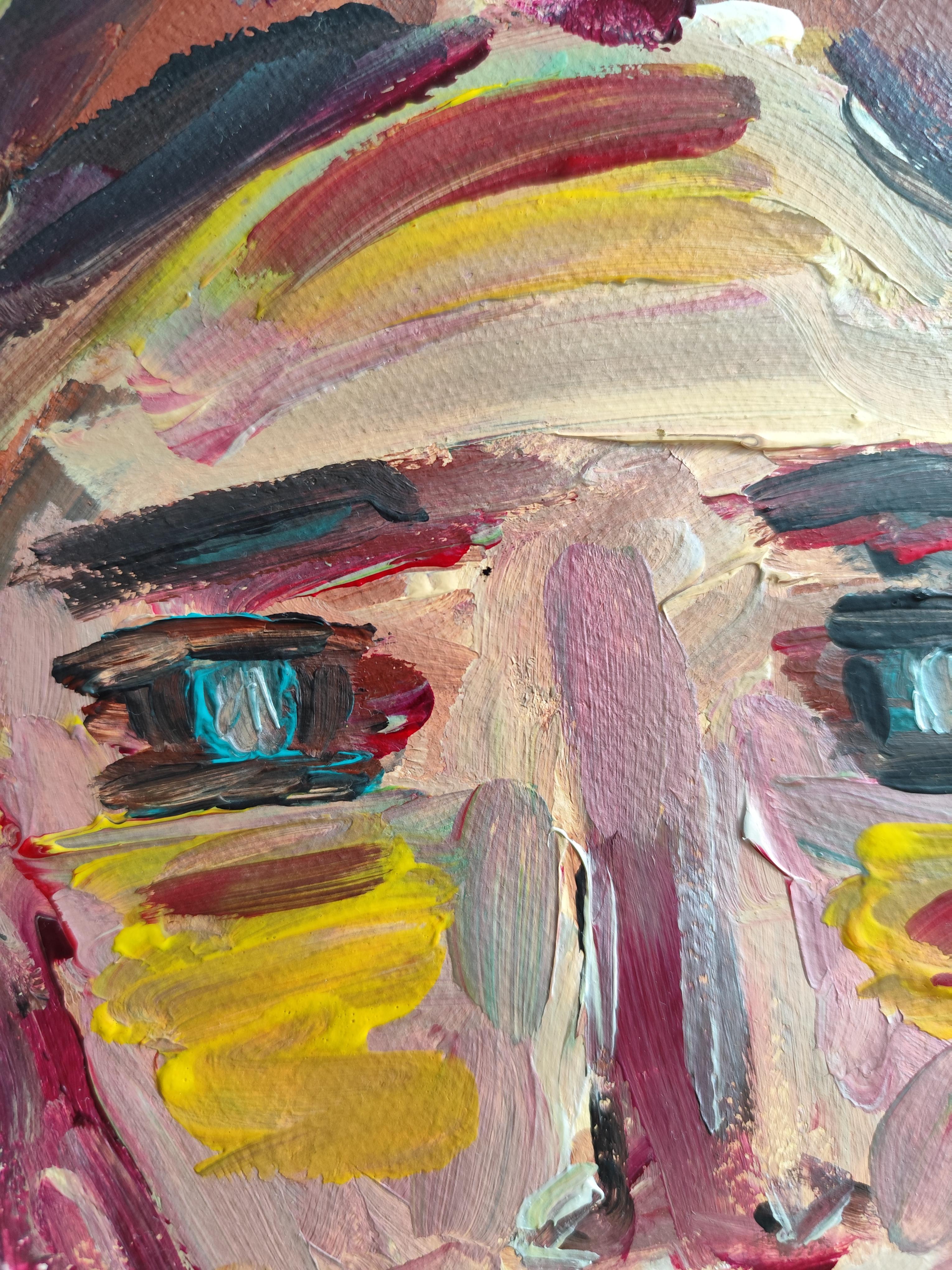Retrato de mujer expresionista abstracto contemporáneo 