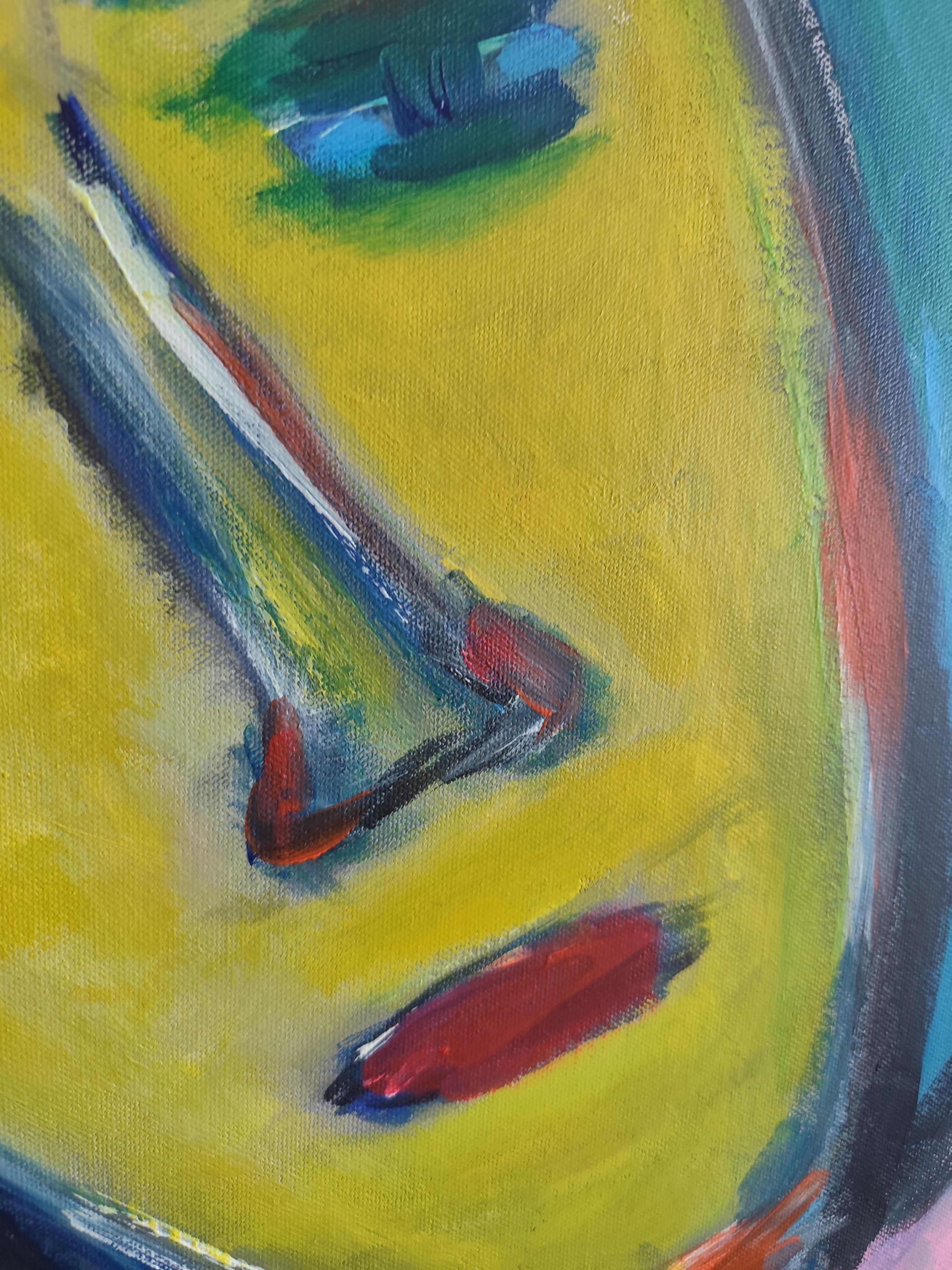 Contemporary abstract expressive expressionist woman's portrait 