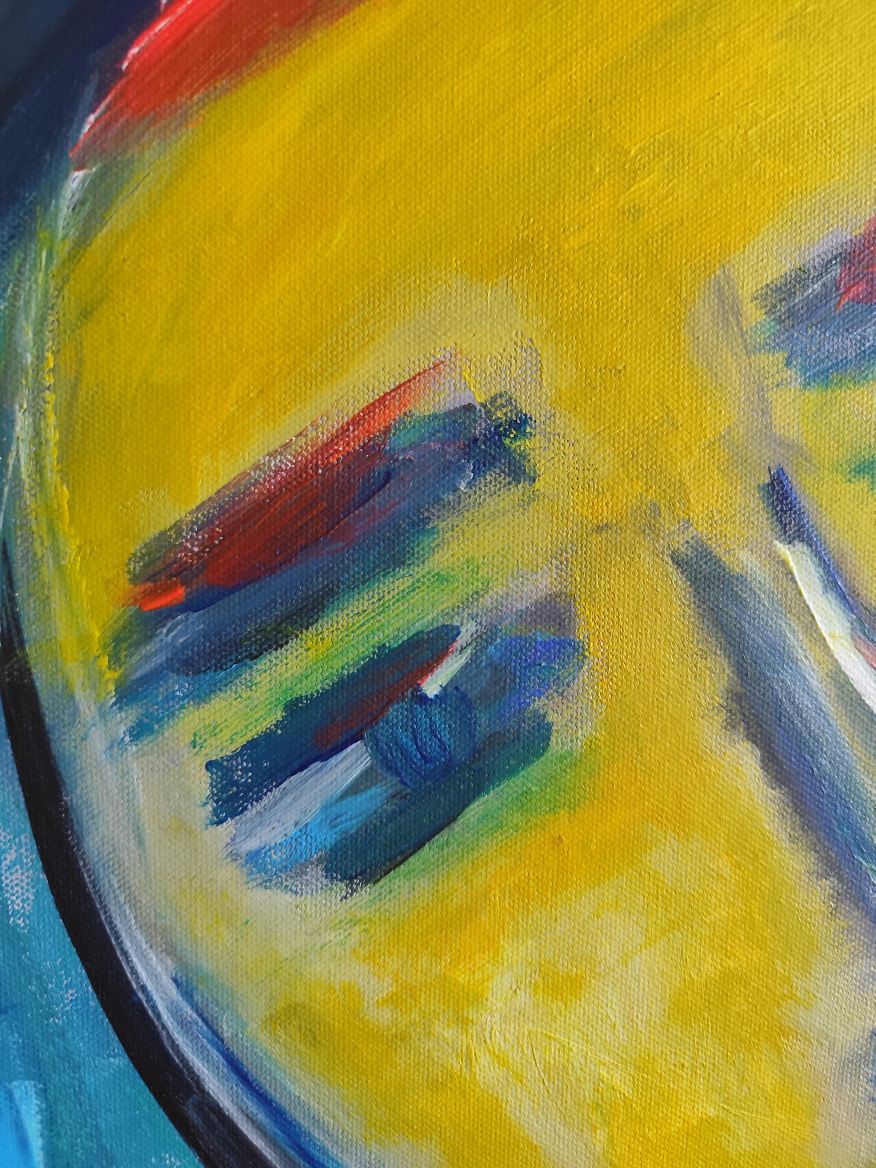 Contemporary abstract expressive expressionist woman's portrait 