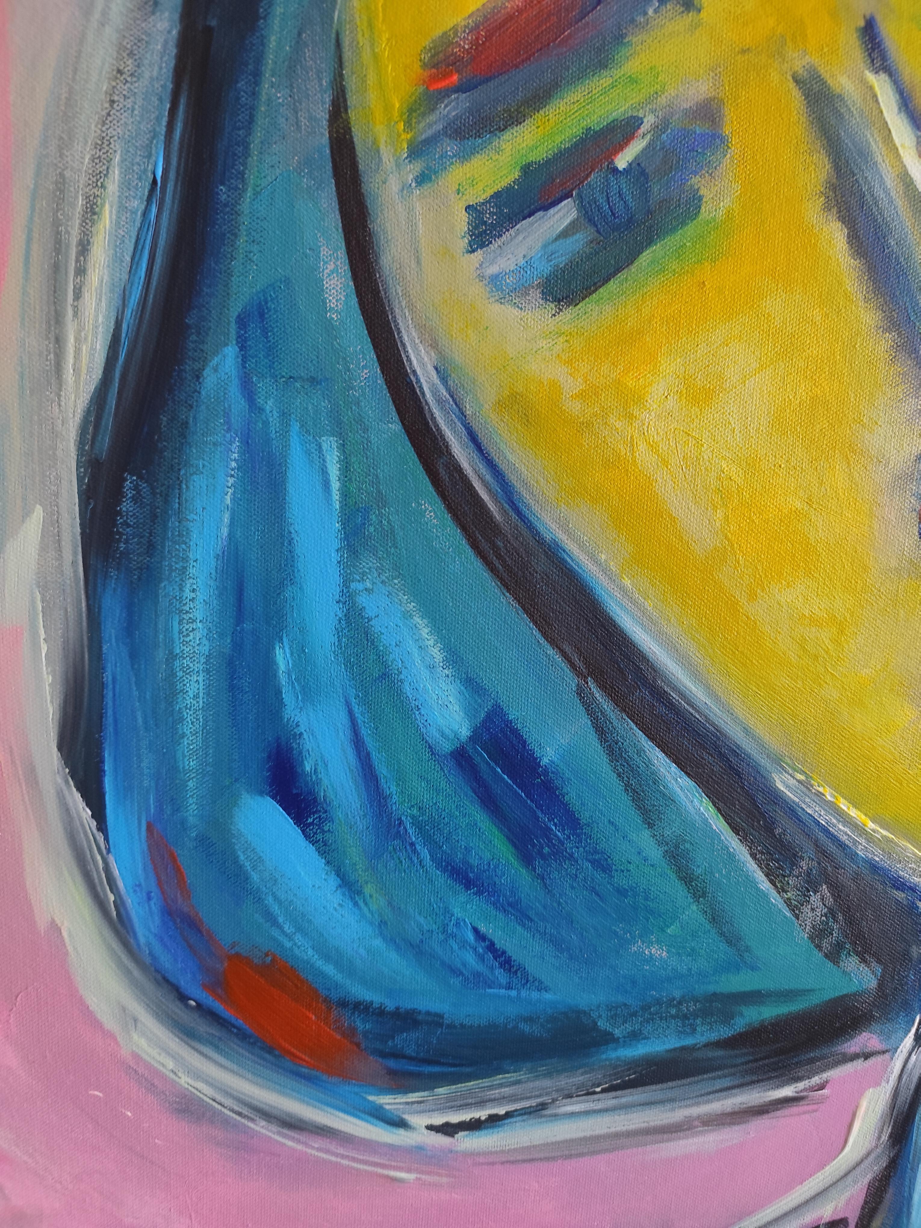 Contemporary abstract expressive expressionist woman's portrait 