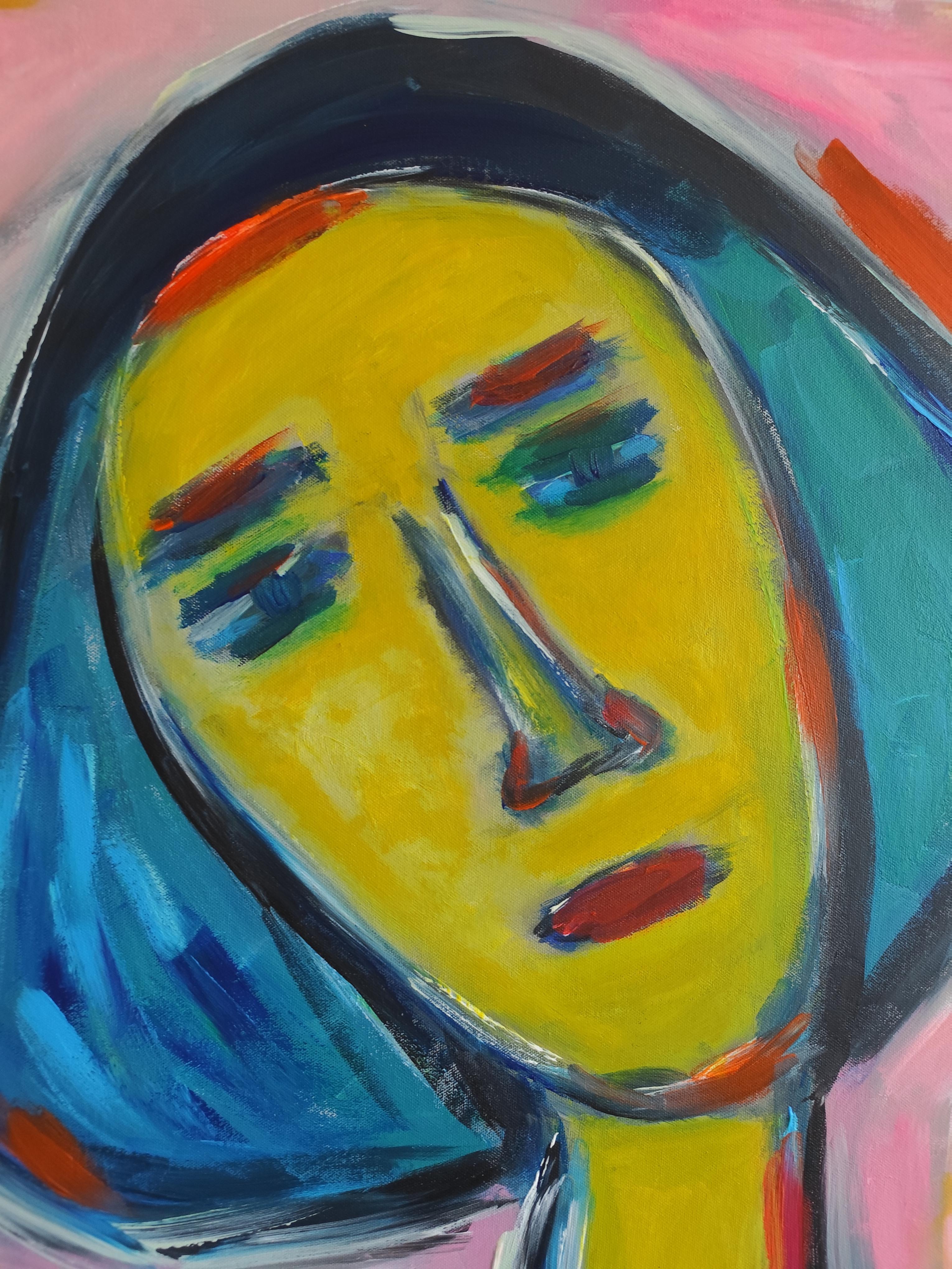 Contemporary abstract expressive expressionist woman's portrait 