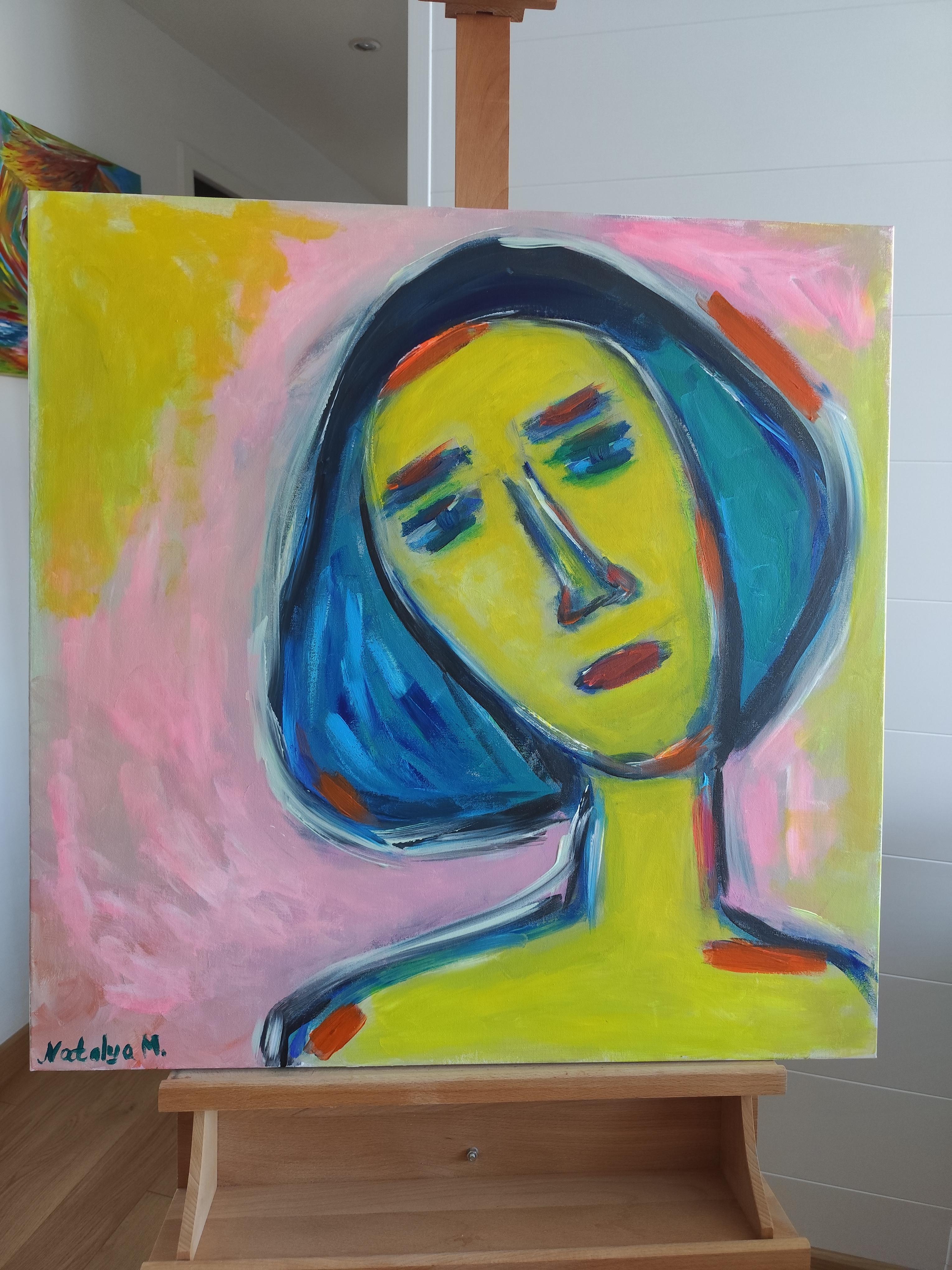 Contemporary abstract expressive expressionist woman's portrait 
