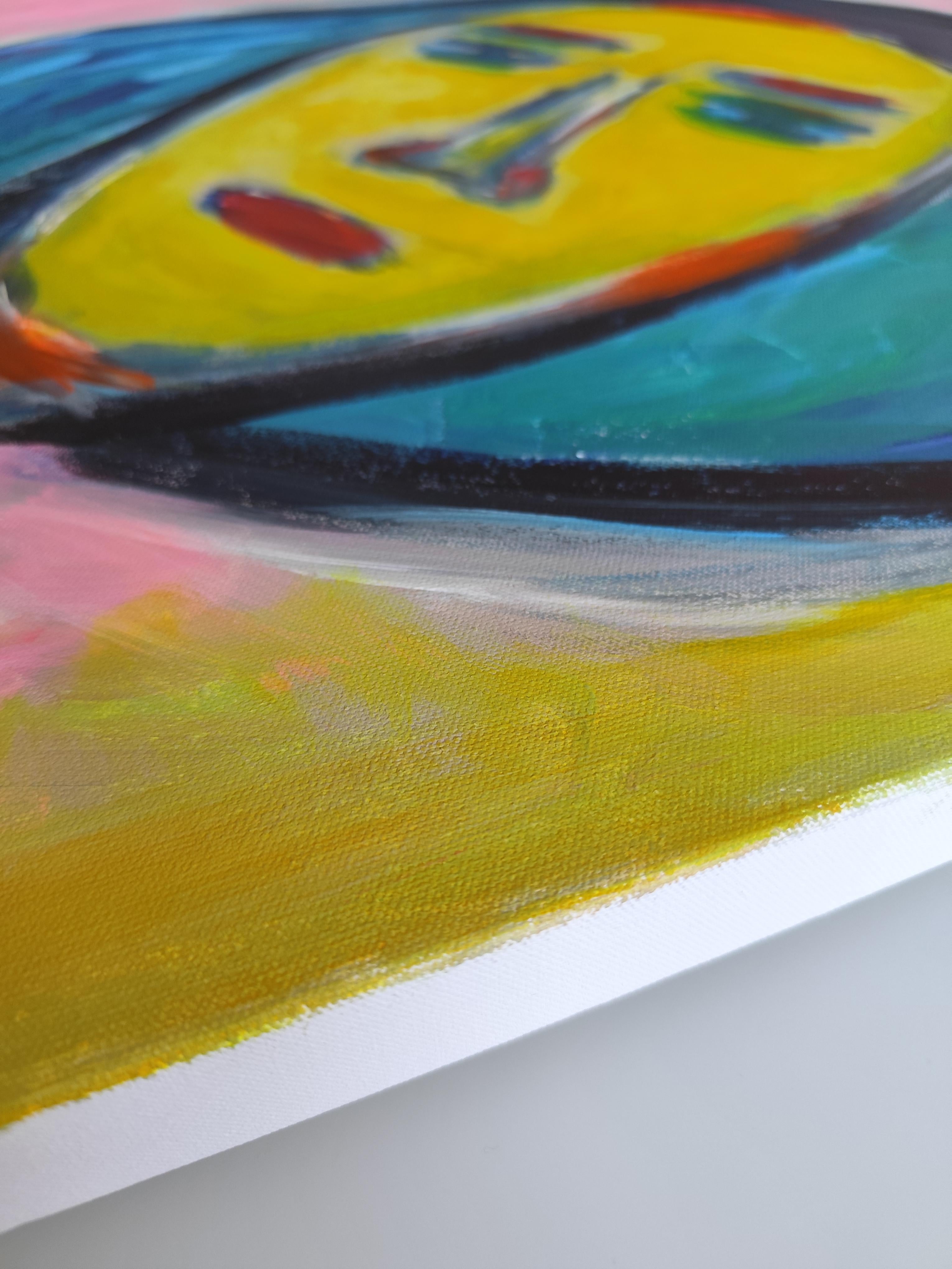Contemporary abstract expressive expressionist woman's portrait 