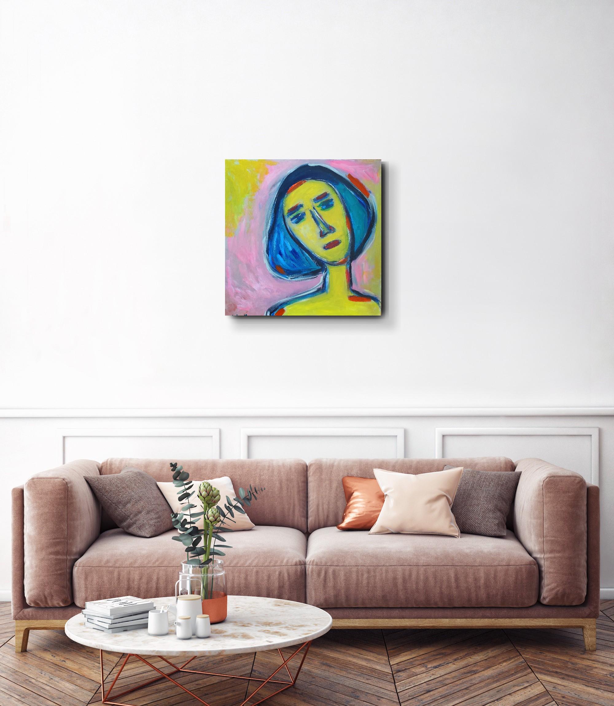 Contemporary abstract expressive expressionist woman's portrait 