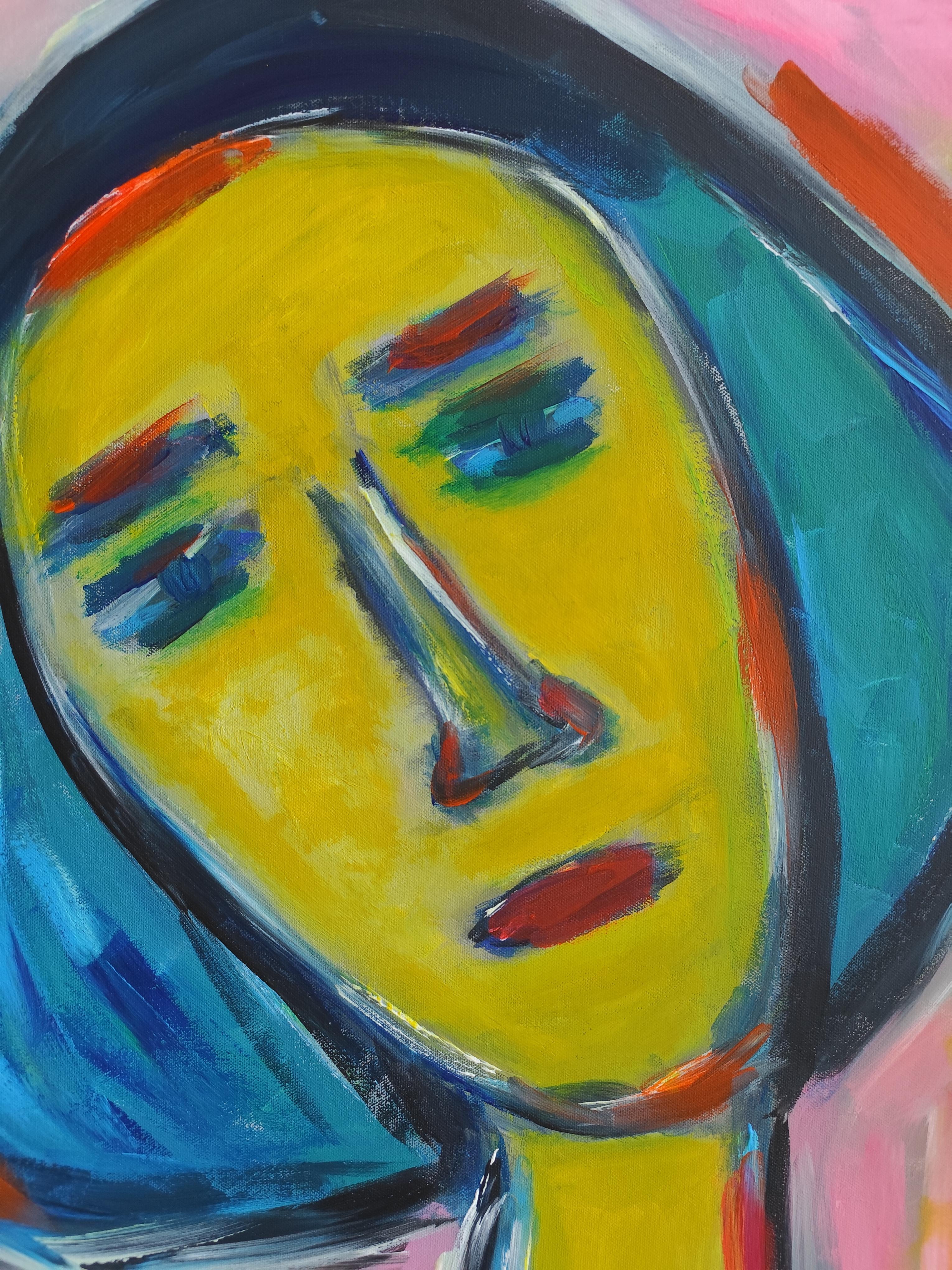 Contemporary abstract expressive expressionist woman's portrait 