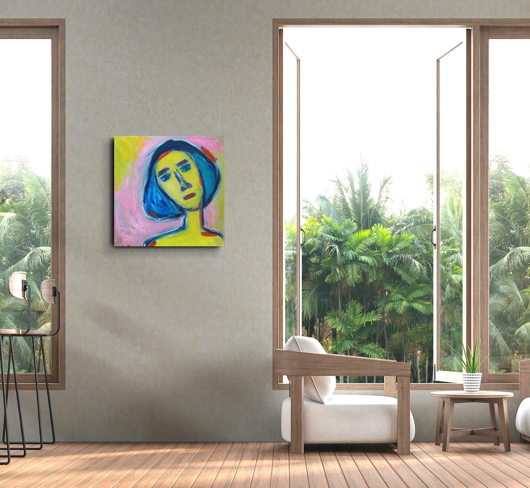 Contemporary abstract expressive expressionist woman's portrait 