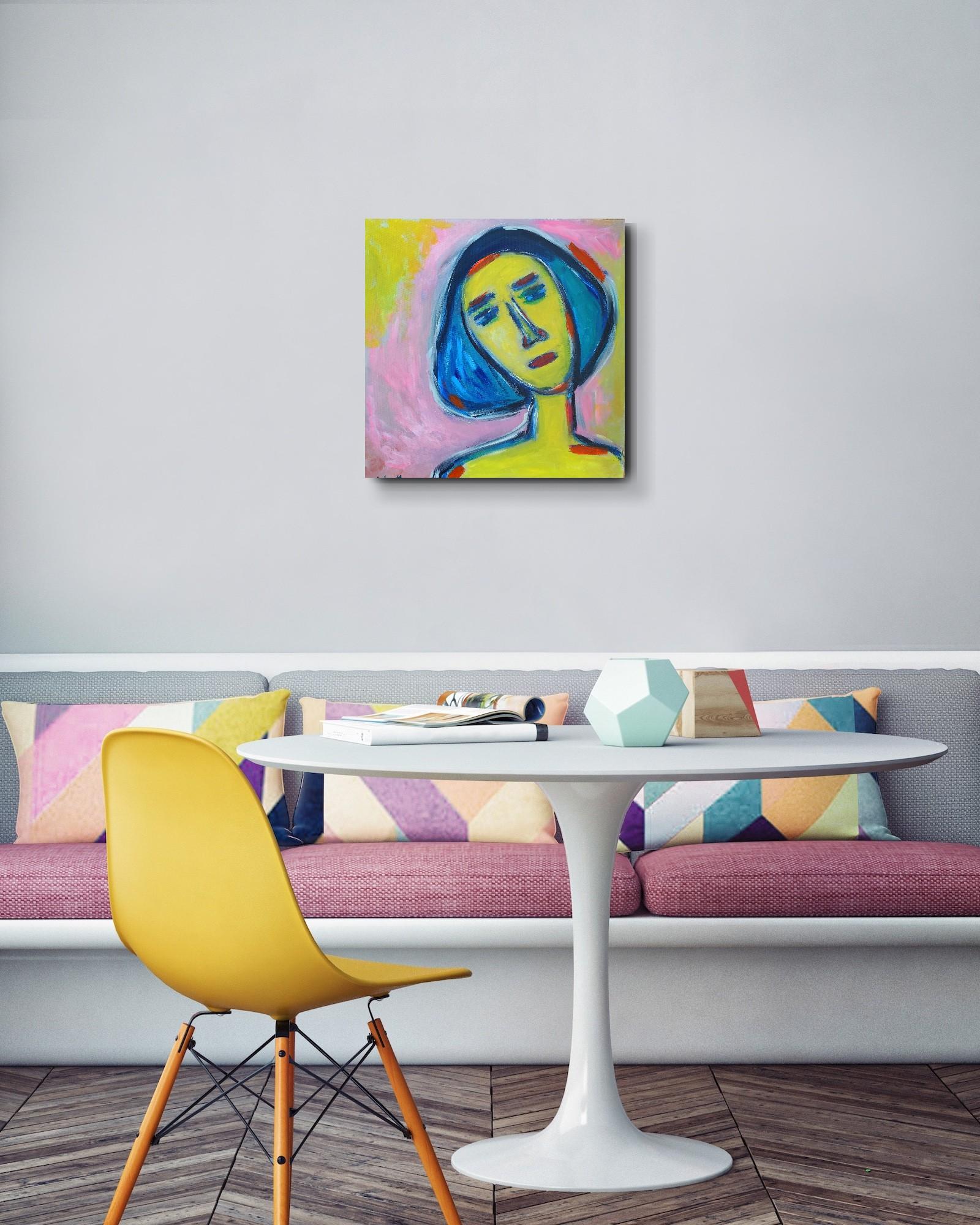 Contemporary abstract expressive expressionist woman's portrait 