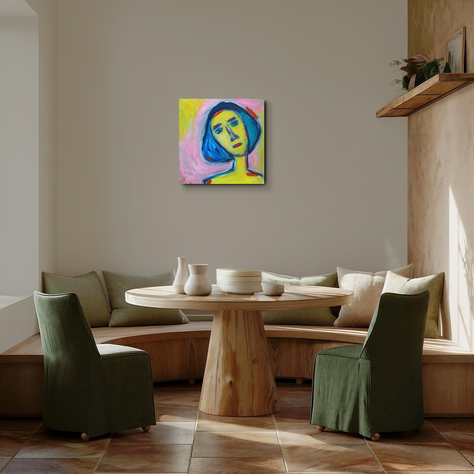 Contemporary abstract expressive expressionist woman's portrait 