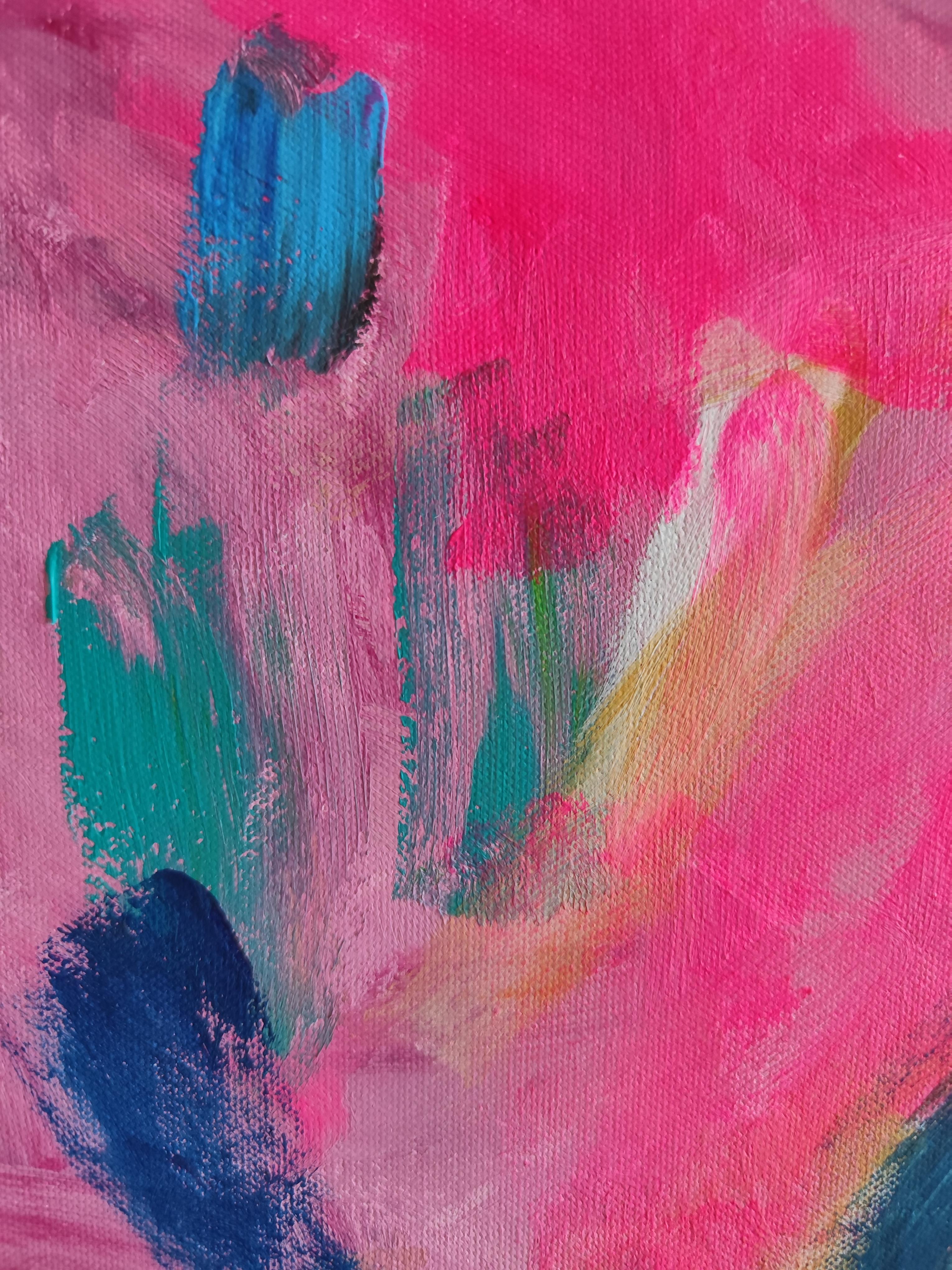 Zeitgenössisches abstraktes ausdrucksstarkes expressionistisches Frauenporträt 