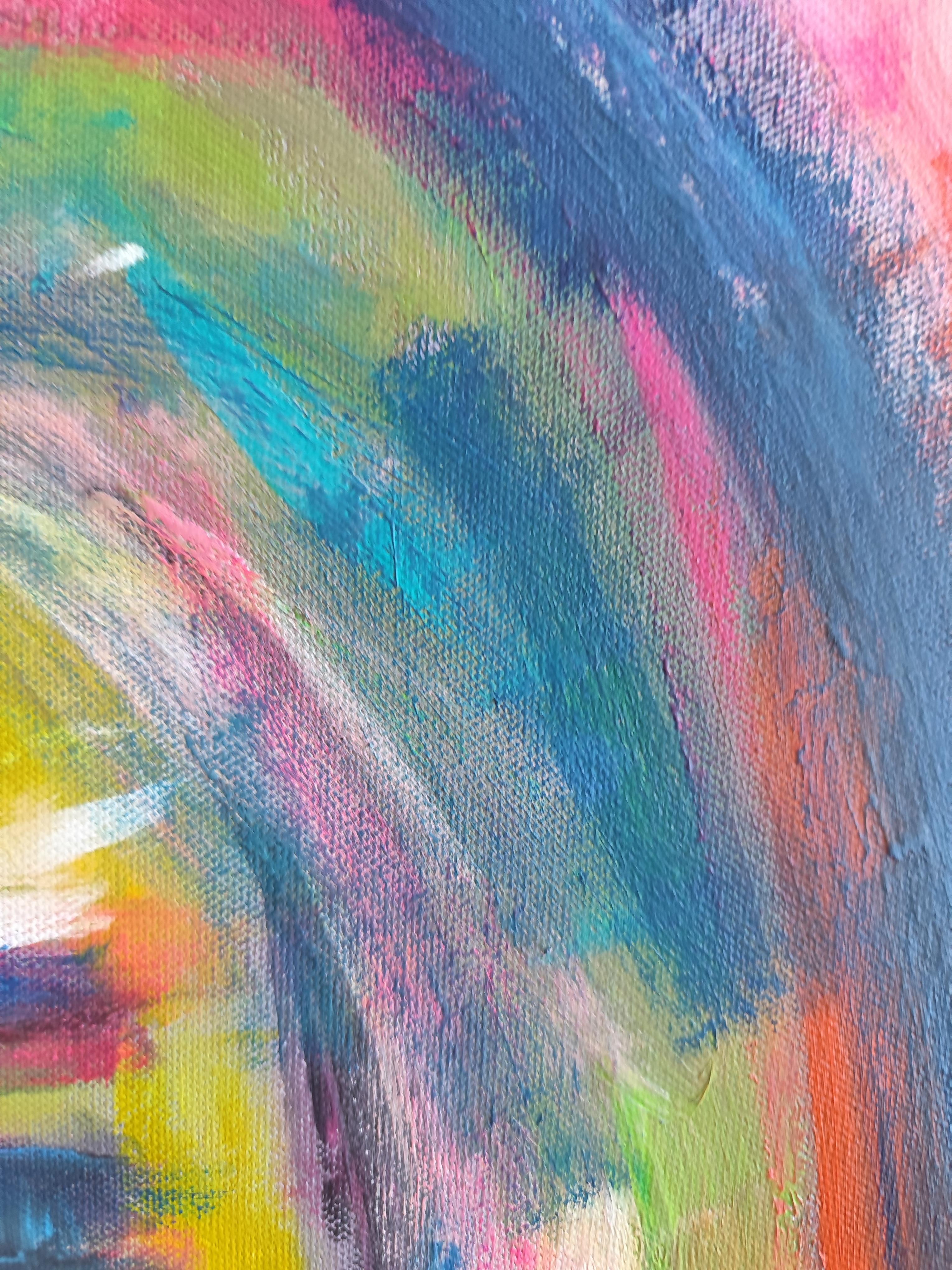 Zeitgenössisches abstraktes ausdrucksstarkes expressionistisches Frauenporträt 