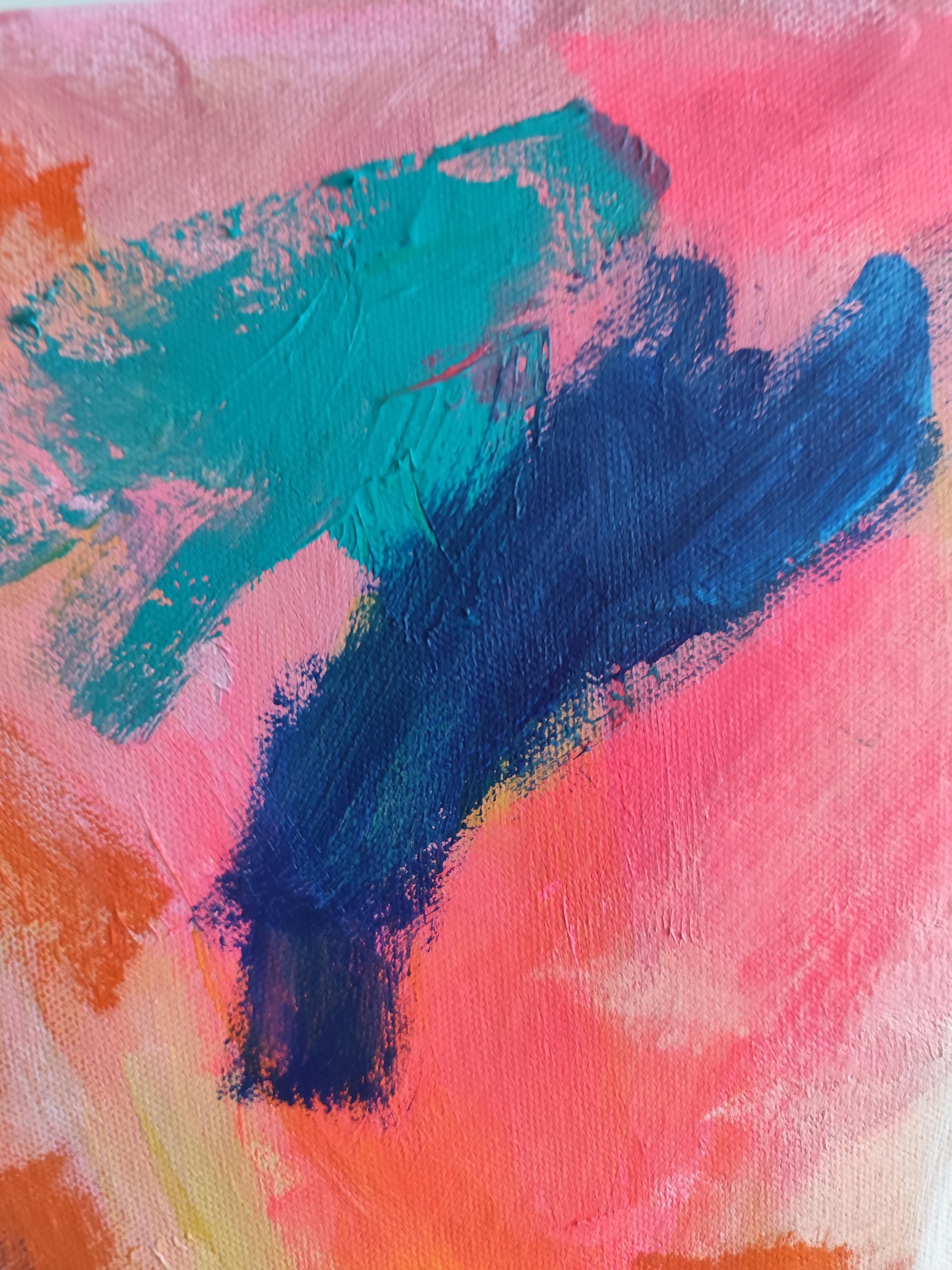 Zeitgenössisches abstraktes ausdrucksstarkes expressionistisches Frauenporträt 