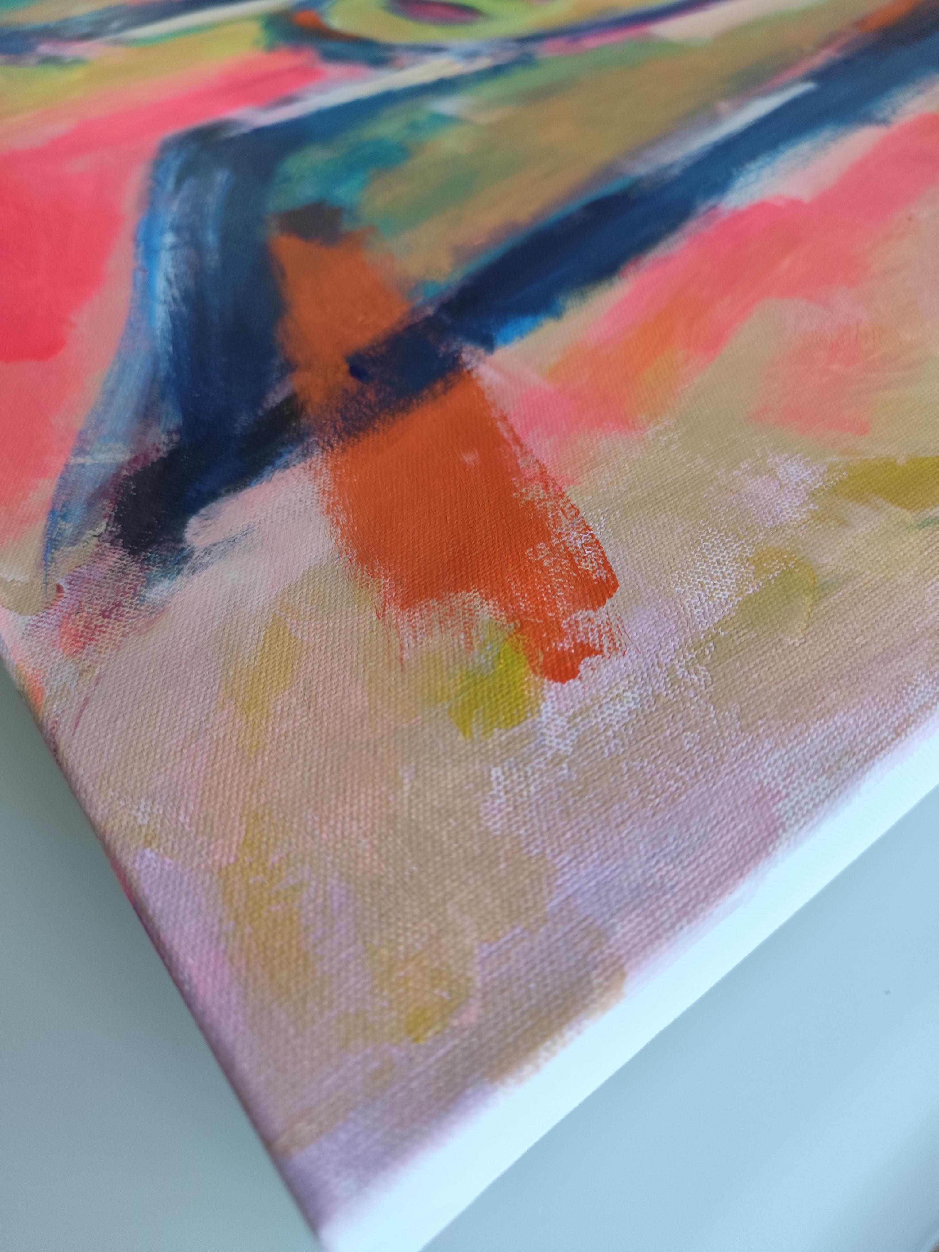 Zeitgenössisches abstraktes ausdrucksstarkes expressionistisches Frauenporträt 