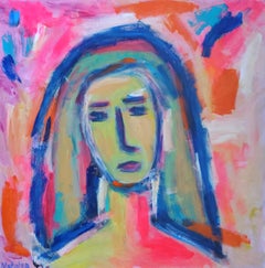 Zeitgenössisches abstraktes ausdrucksstarkes expressionistisches Frauenporträt "Unendliches Selbst"