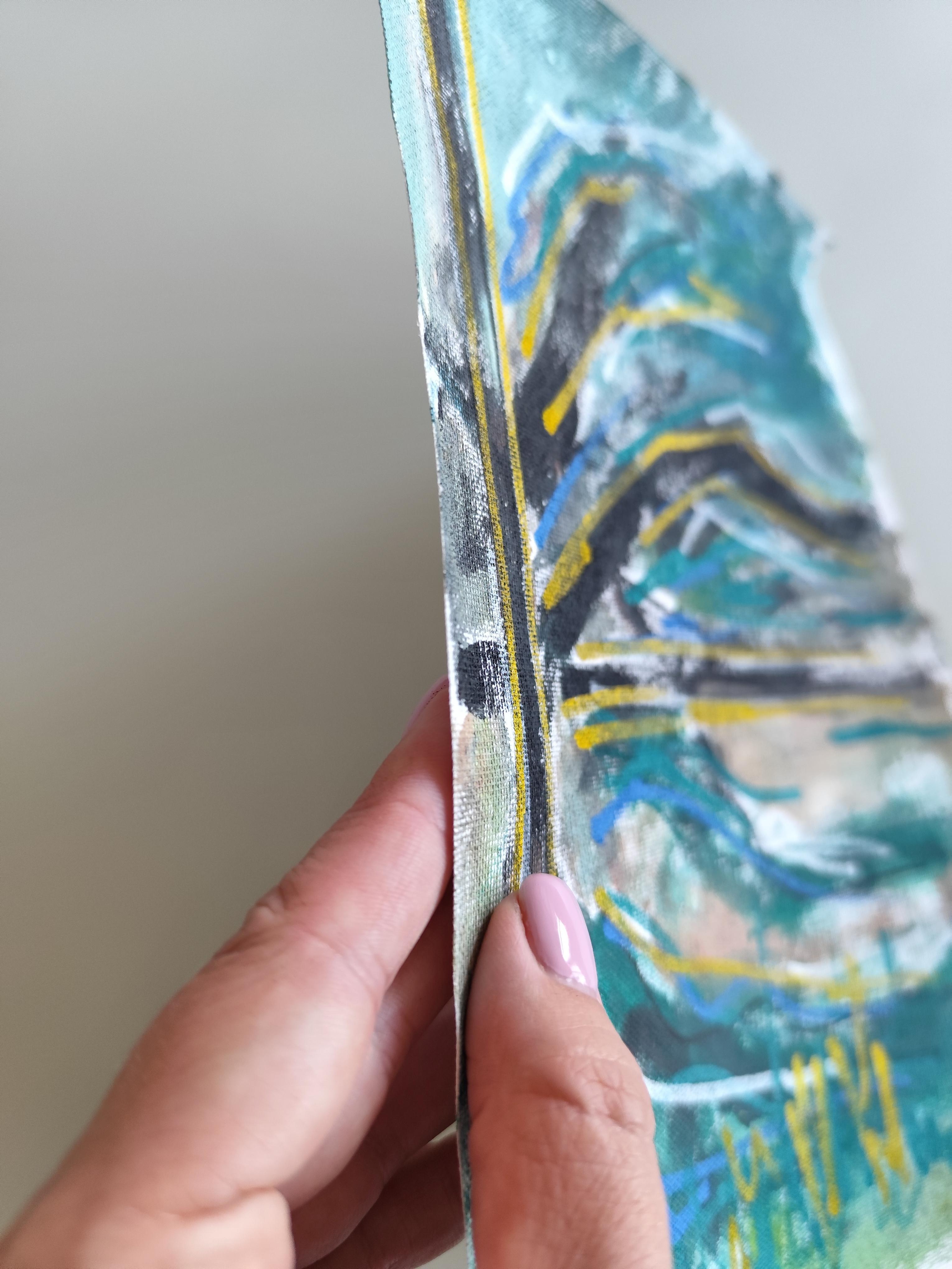 Contemporary abstract expressive nature painting on canvas 